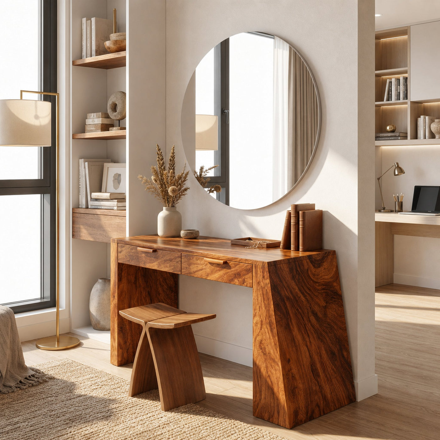 Industrial Makeup Vanity Desk Home Office Beauty Space Personal Area - product view 6