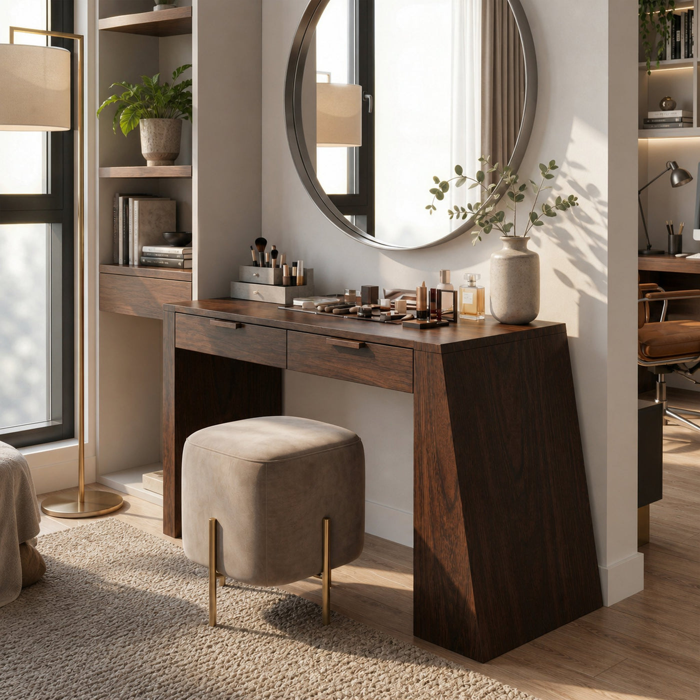 Industrial Makeup Vanity Desk Home Office Beauty Space Personal Area - product view 7