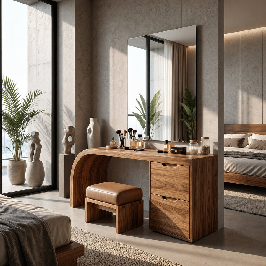 Industrial Vanity Table Home Office Makeup Area Dressing Space