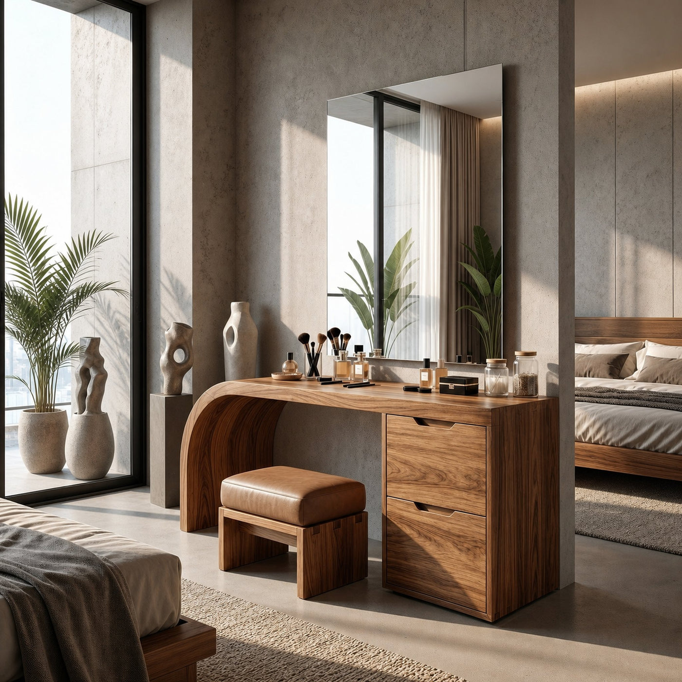 Industrial Vanity Table Home Office Makeup Area Dressing Space