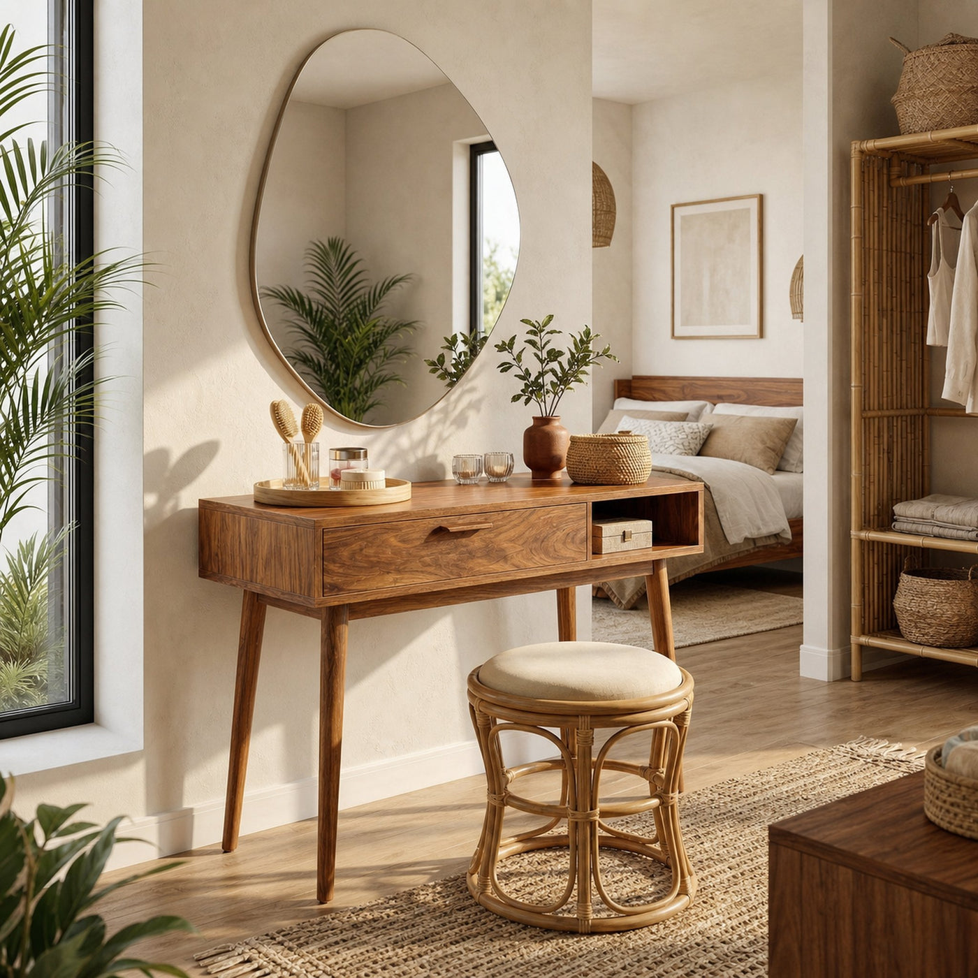 Japandi Makeup Desk Bedroom Dressing Area Personal Beauty Space - product view 6