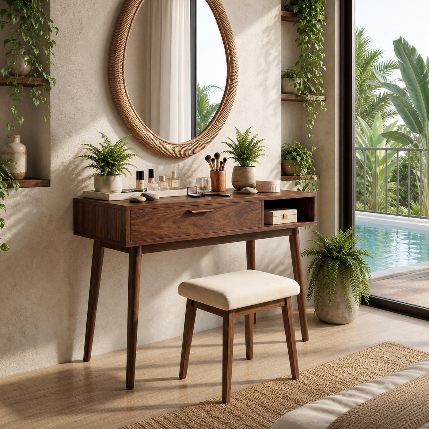 Japandi Makeup Desk Bedroom Dressing Area Personal Beauty Space - product view 7