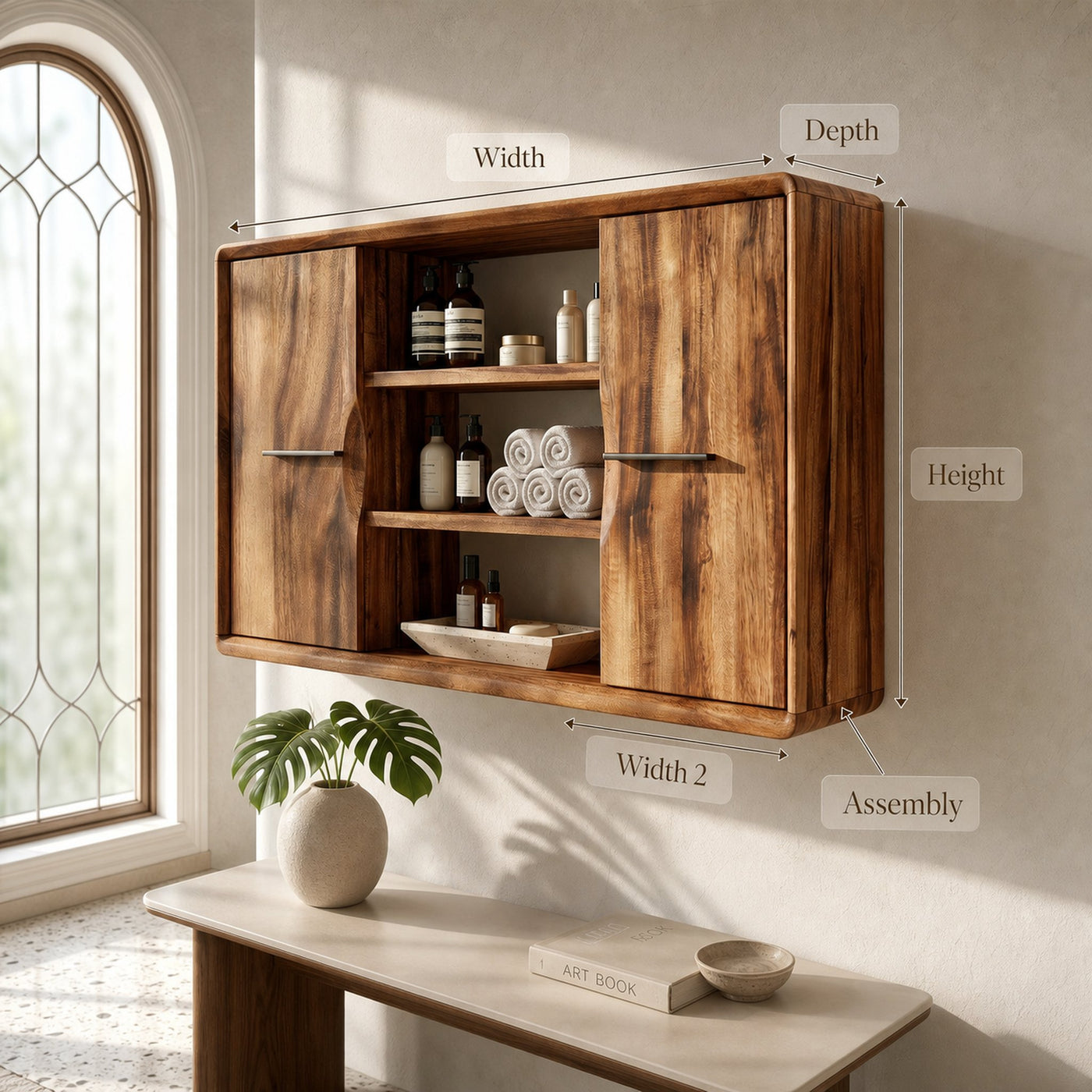 Japandi Open Shelf Bathroom Cabinet Ensuite Bathroom - product view 8