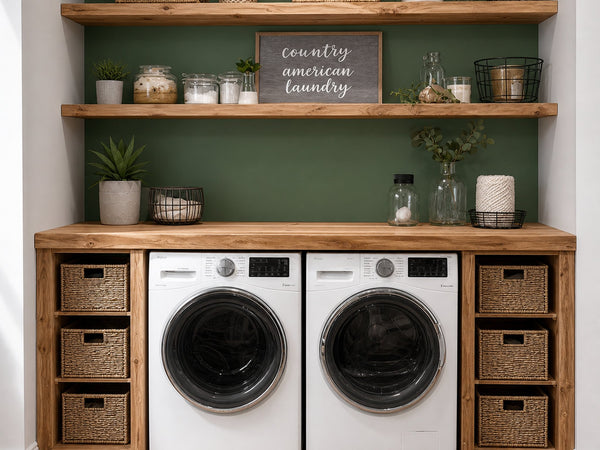 Laundry Furniture Set Solid Wood Custom Rustic Gift