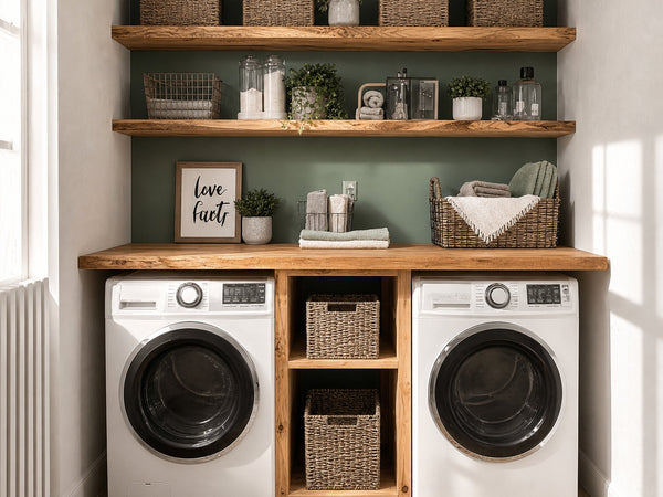 Laundry Nook Shelf Handmade Rustic Wood Gift