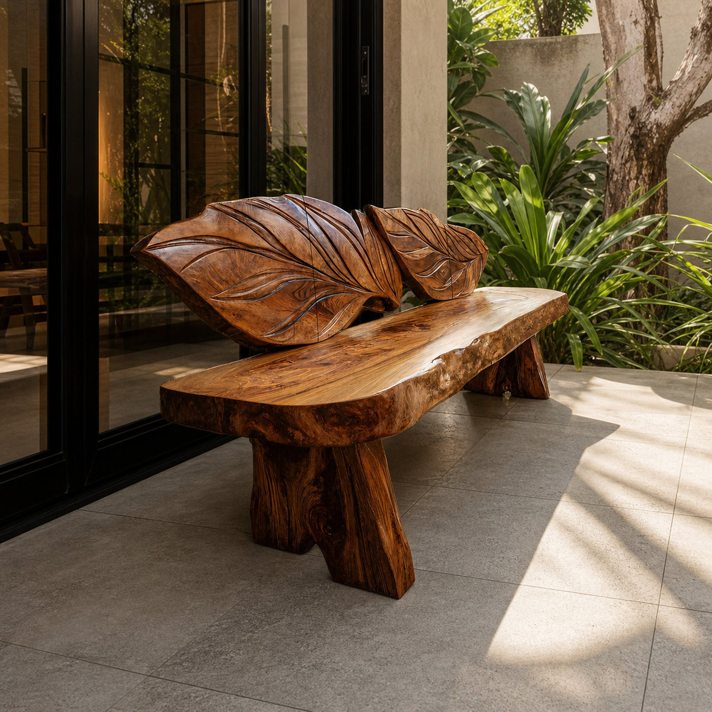 Live Edge Solid Wood Bench For Entryway Interior Decor