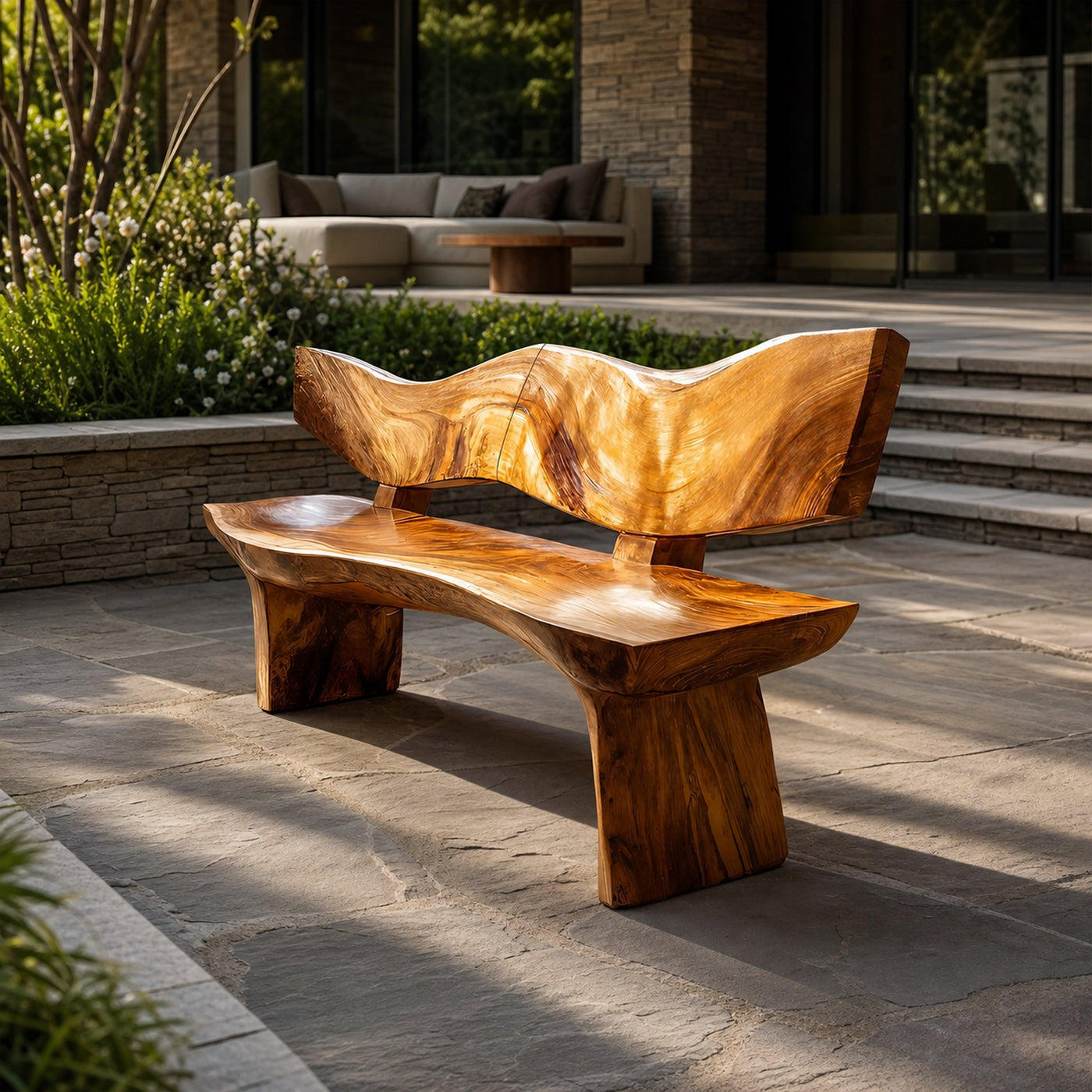 Live Edge Wood Entryway Bench For Natural Home Interiors