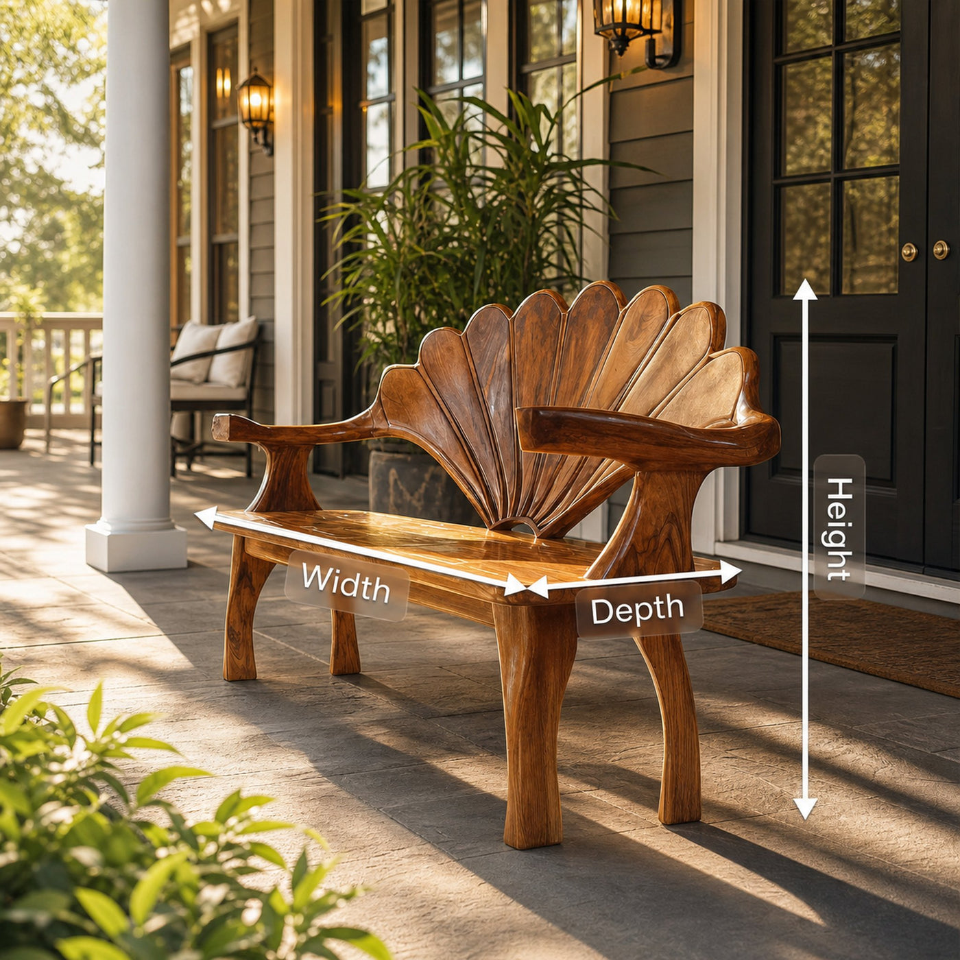 Live Edge Wooden Bench For Entryway Interior Styling - product view 8