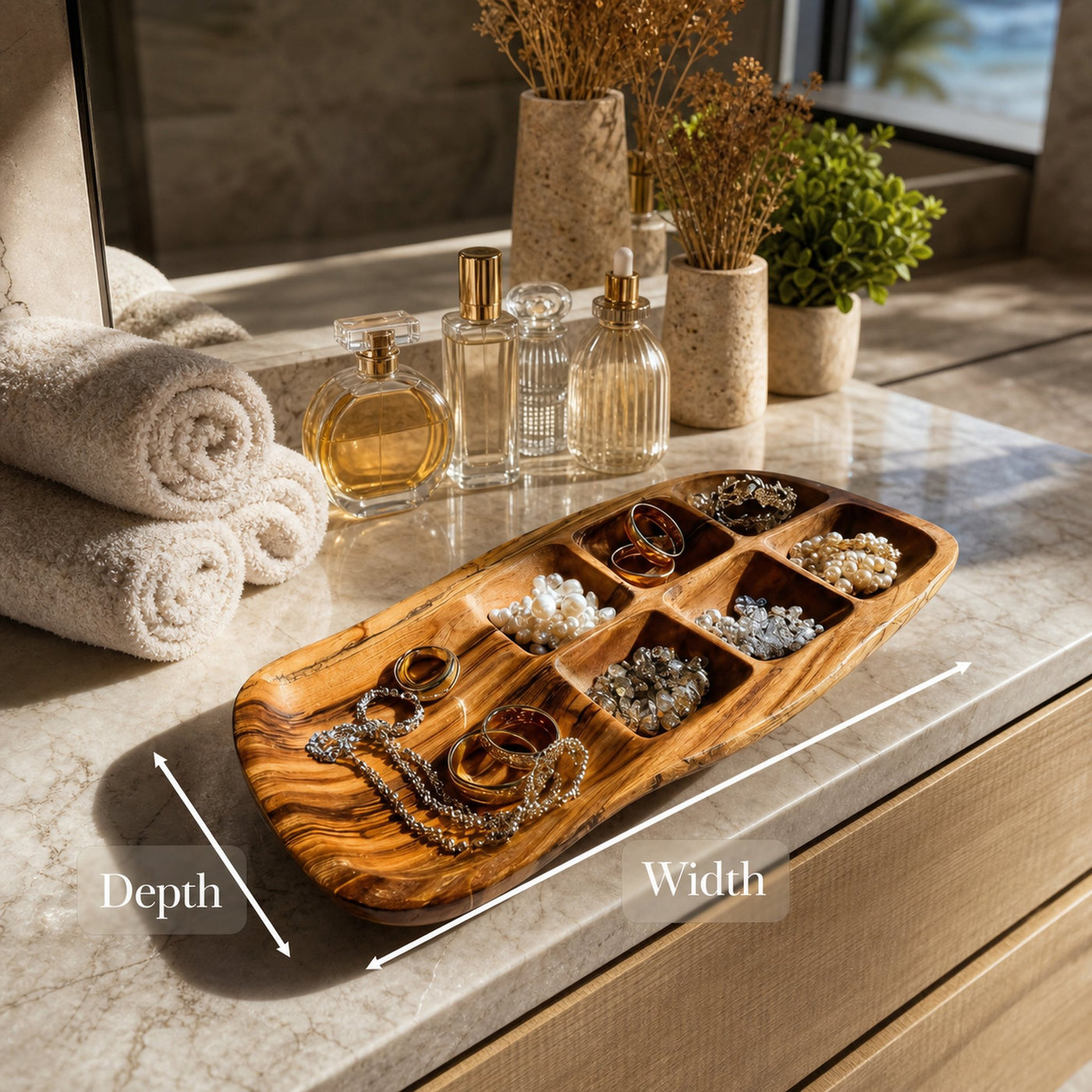 Luxury Jewelry Tray Carved For Bathroom Or Bedroom - product view 6