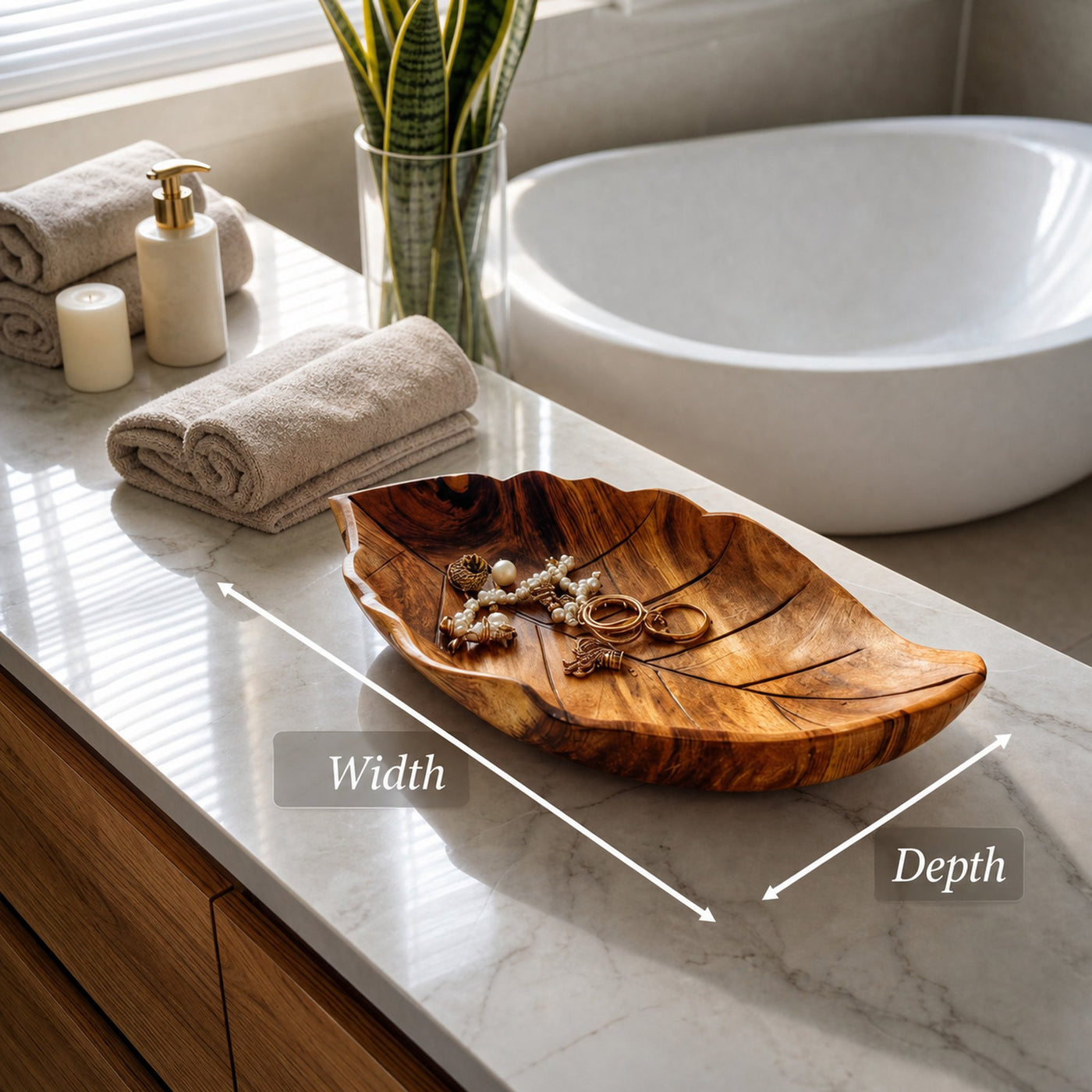 Luxury Leaf Jewelry Tray For Bathroom Or Bedroom - product view 6