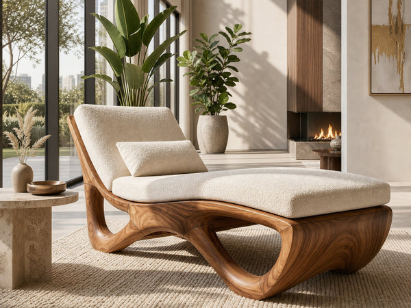 Luxury Organic Modern Chaise Lounge High End Residential Interior