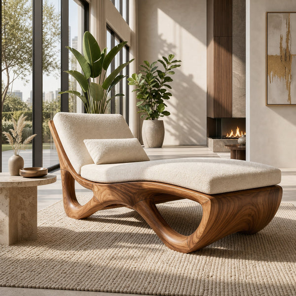 Luxury Organic Modern Chaise Lounge High End Residential Interior