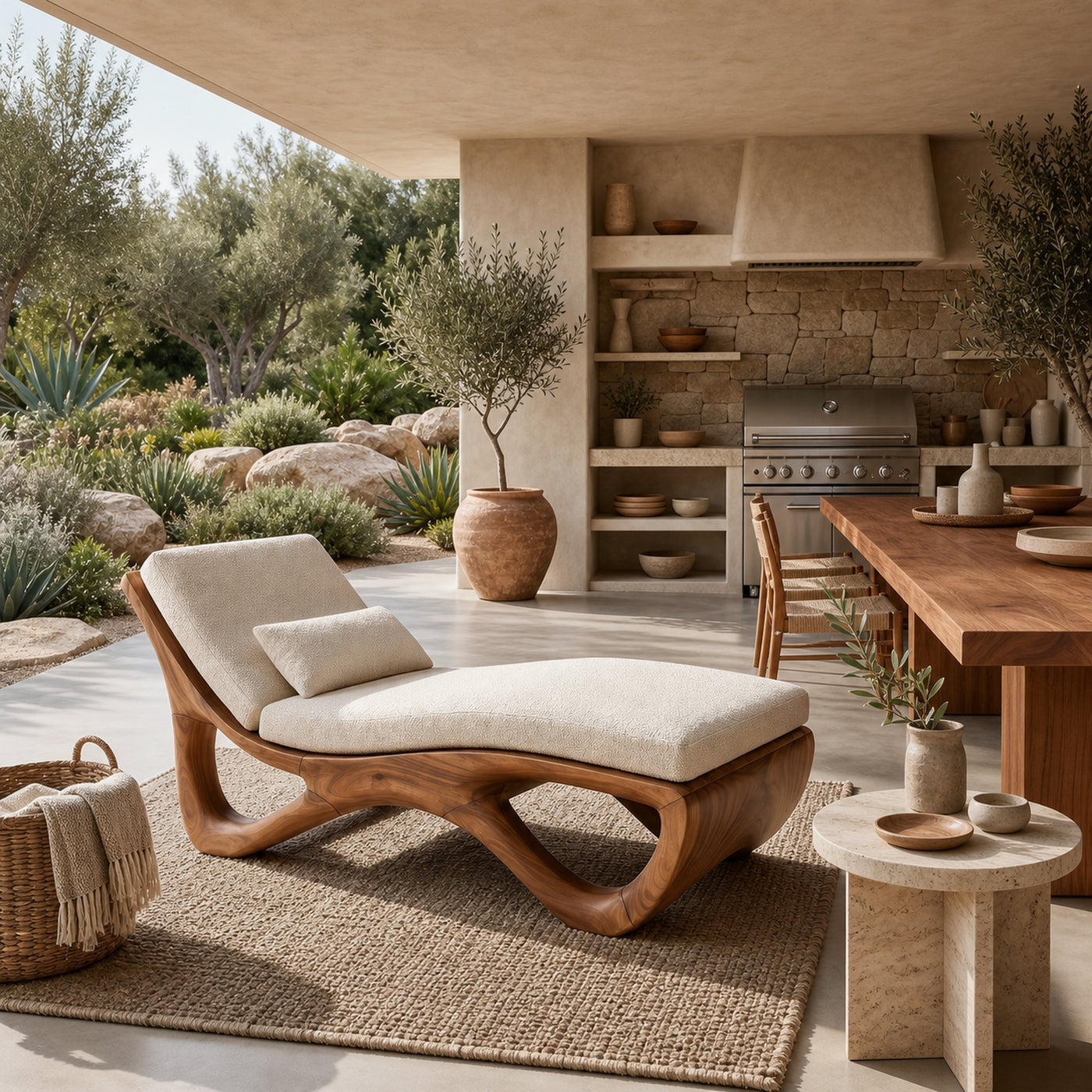 Luxury Organic Modern Chaise Lounge High End Residential Interior - product view 6