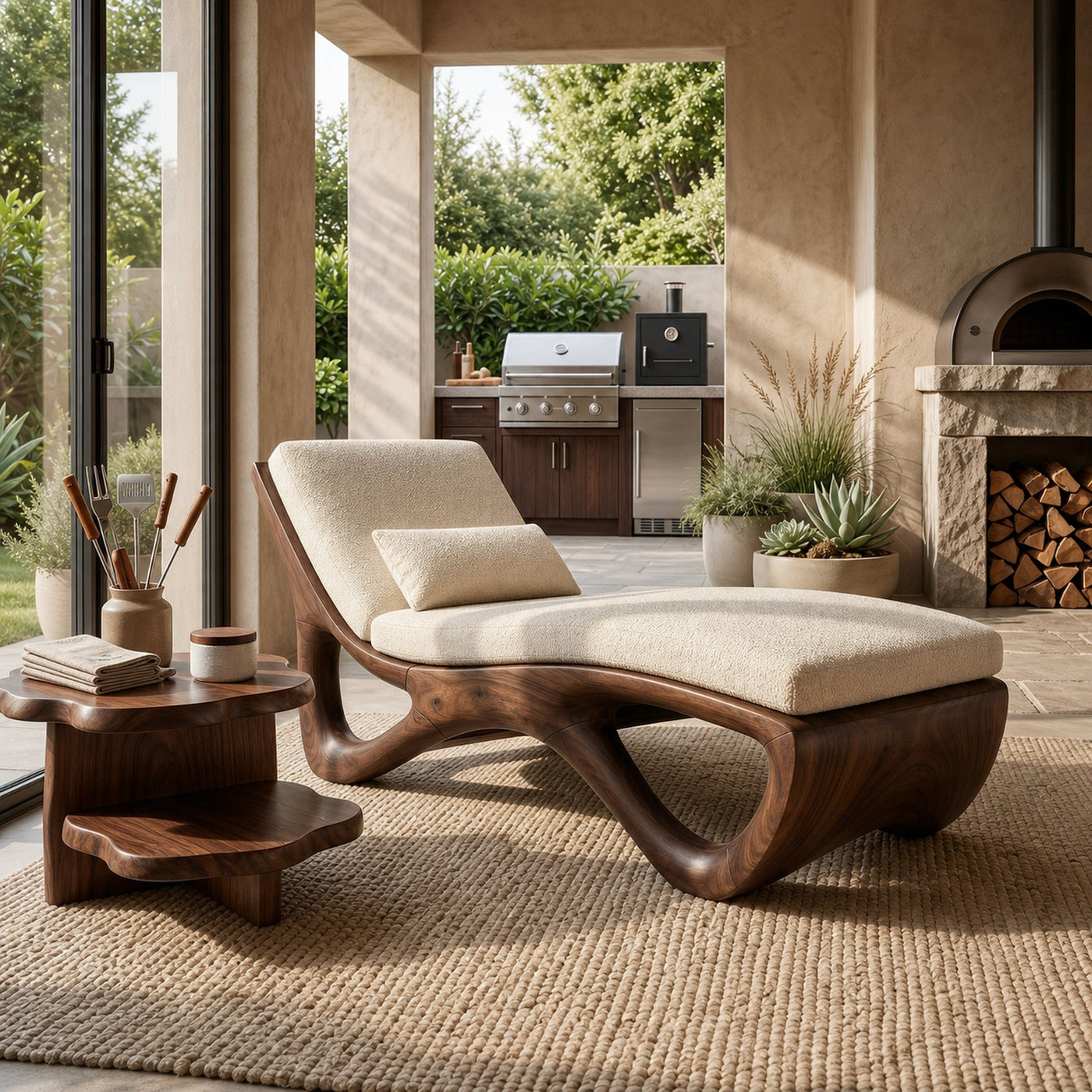 Luxury Organic Modern Chaise Lounge High End Residential Interior - product view 7