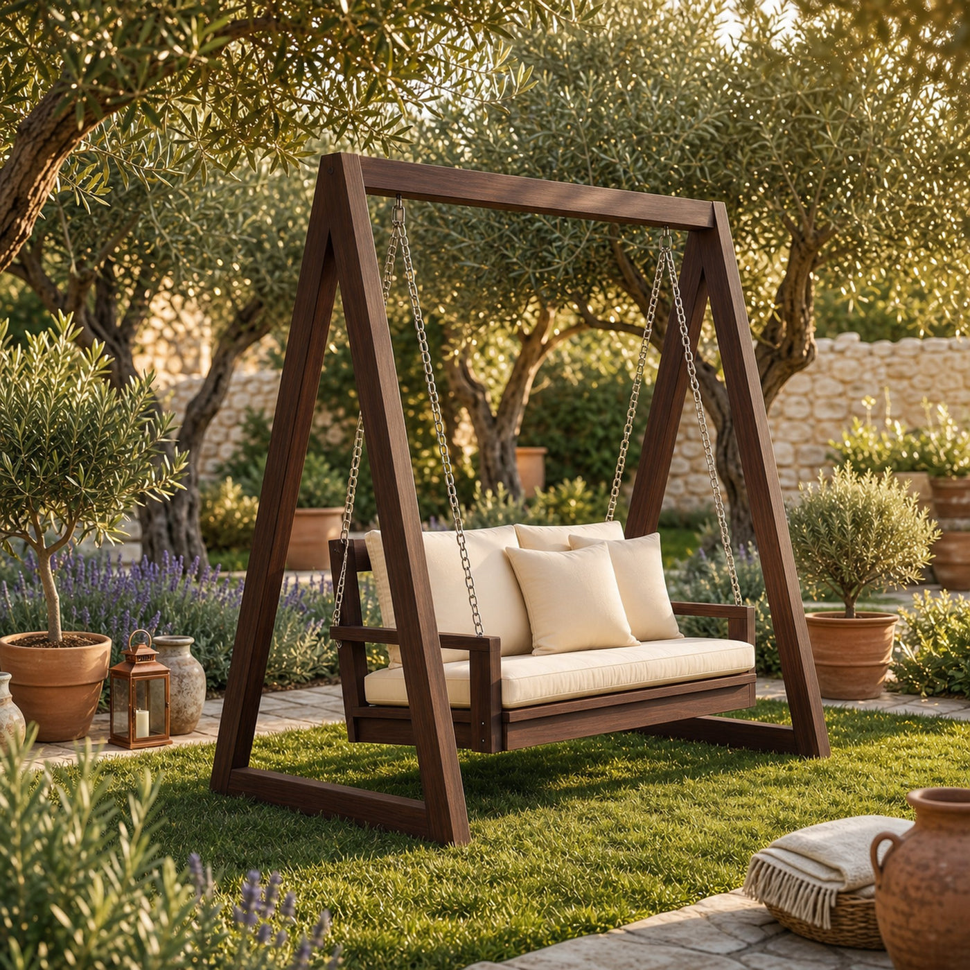 Luxury Wooden Swing Sofa Water Garden Retreat - product view 7