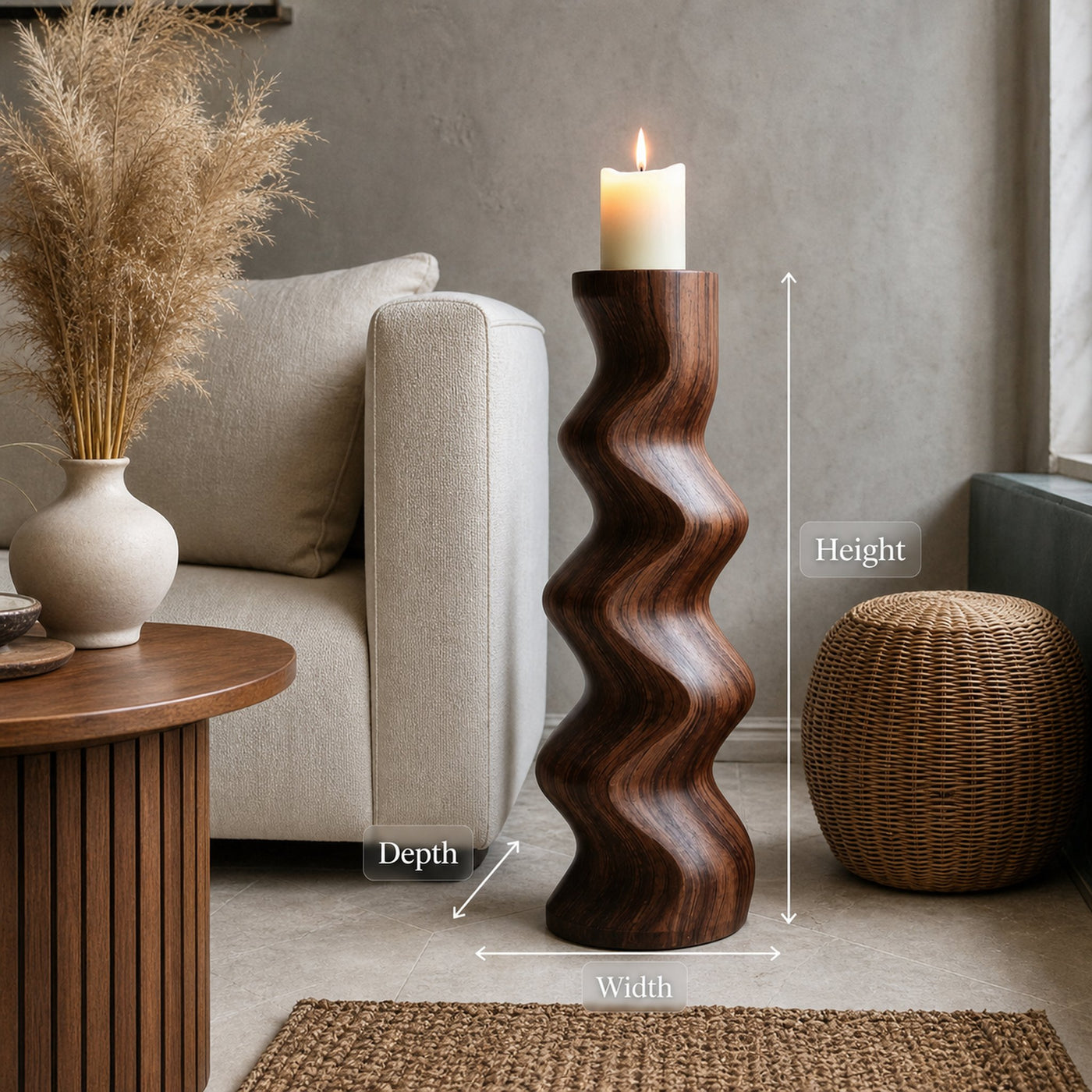 Mid Century Abstract Wood Sculpture For Home Decor - product view 8