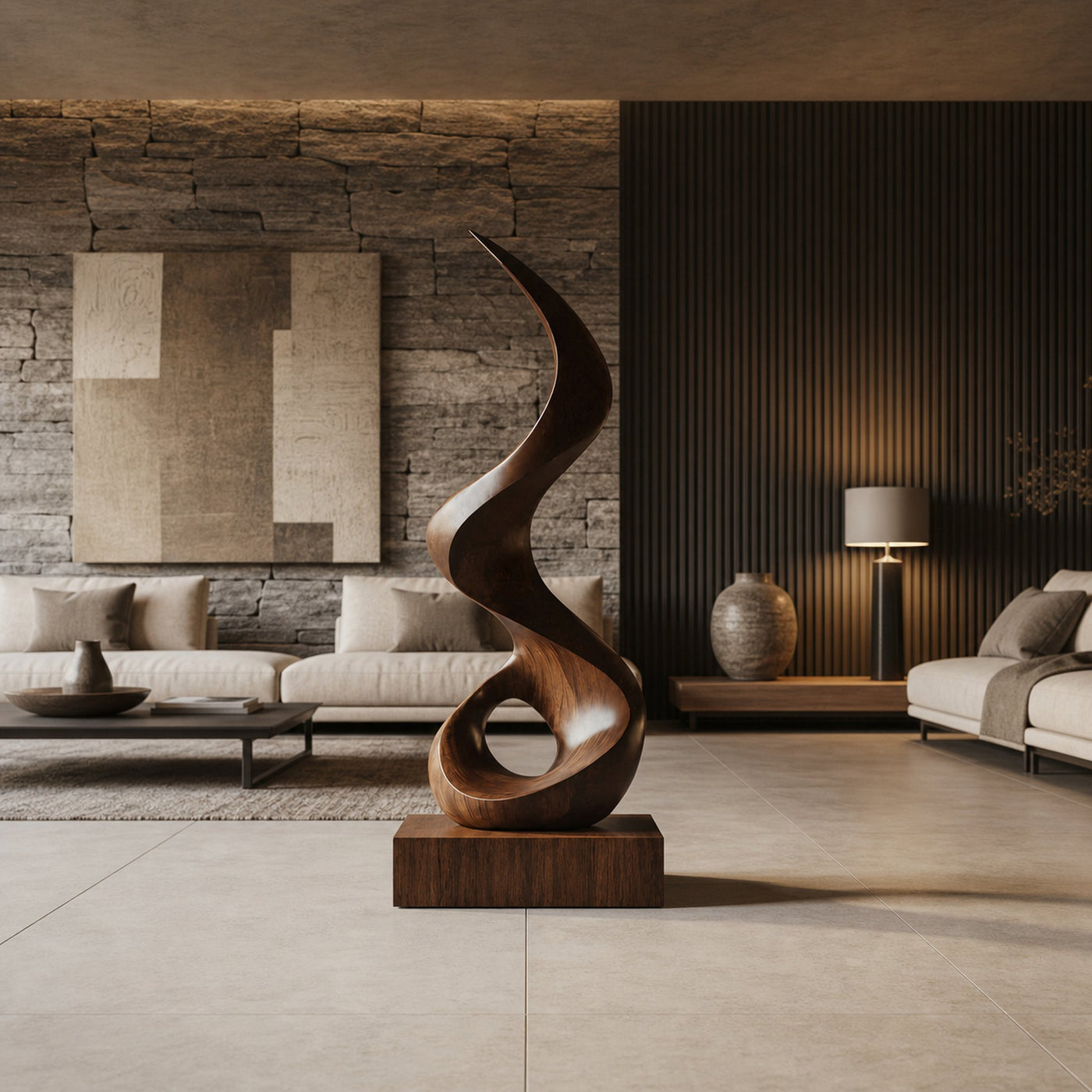 Mid Century Abstract Wooden Sculpture For Outdoor Garden - product view 6