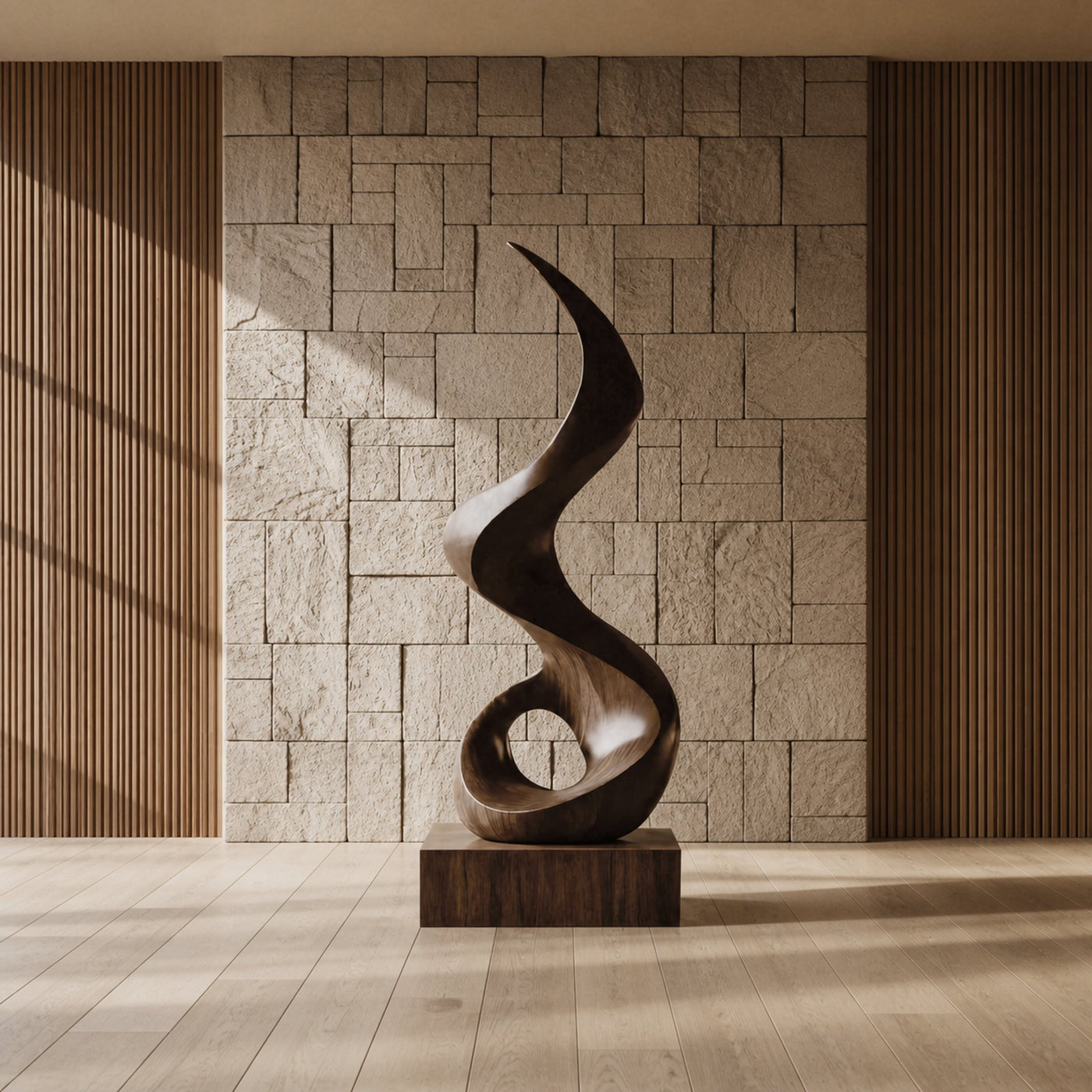 Mid Century Abstract Wooden Sculpture For Outdoor Garden - product view 7