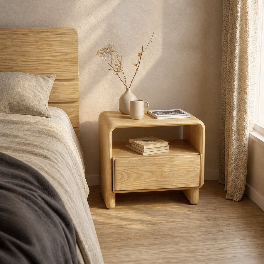 Mid Century Accent Bedside Table For Bedroom