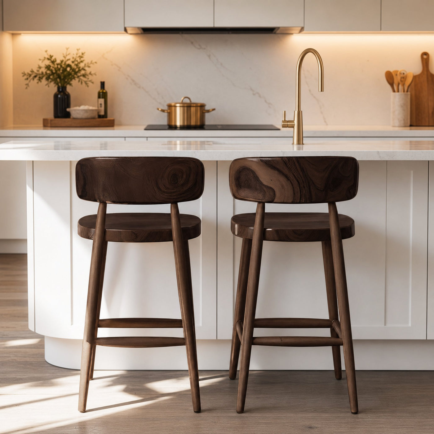 Mid Century Bar Stools With Backrest For Kitchen Or Dining Room - product view 7