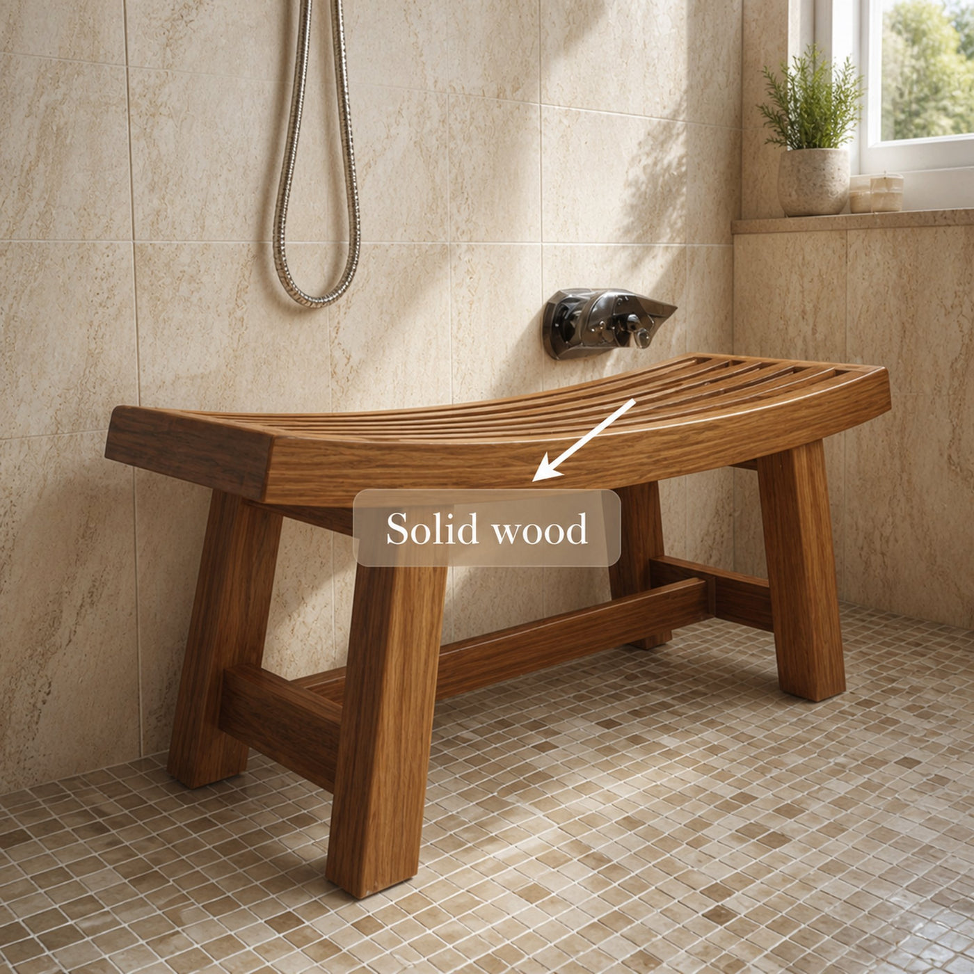 Mid Century Bench Bathroom Spa Seat Entryway - product view 7
