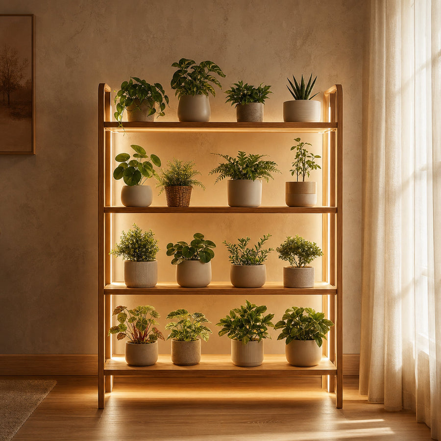 Mid Century Botanical Shelf Contemporary Indoor Garden