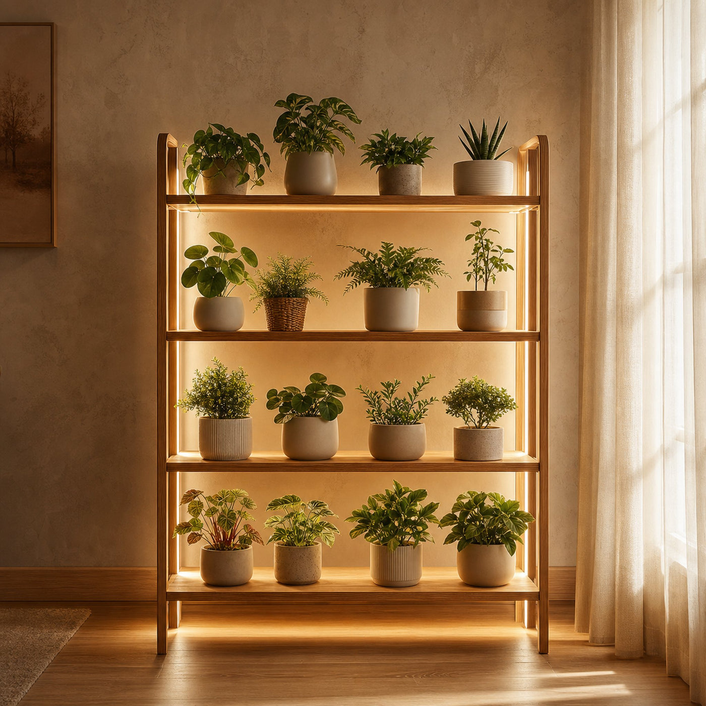 Mid Century Botanical Shelf Contemporary Indoor Garden
