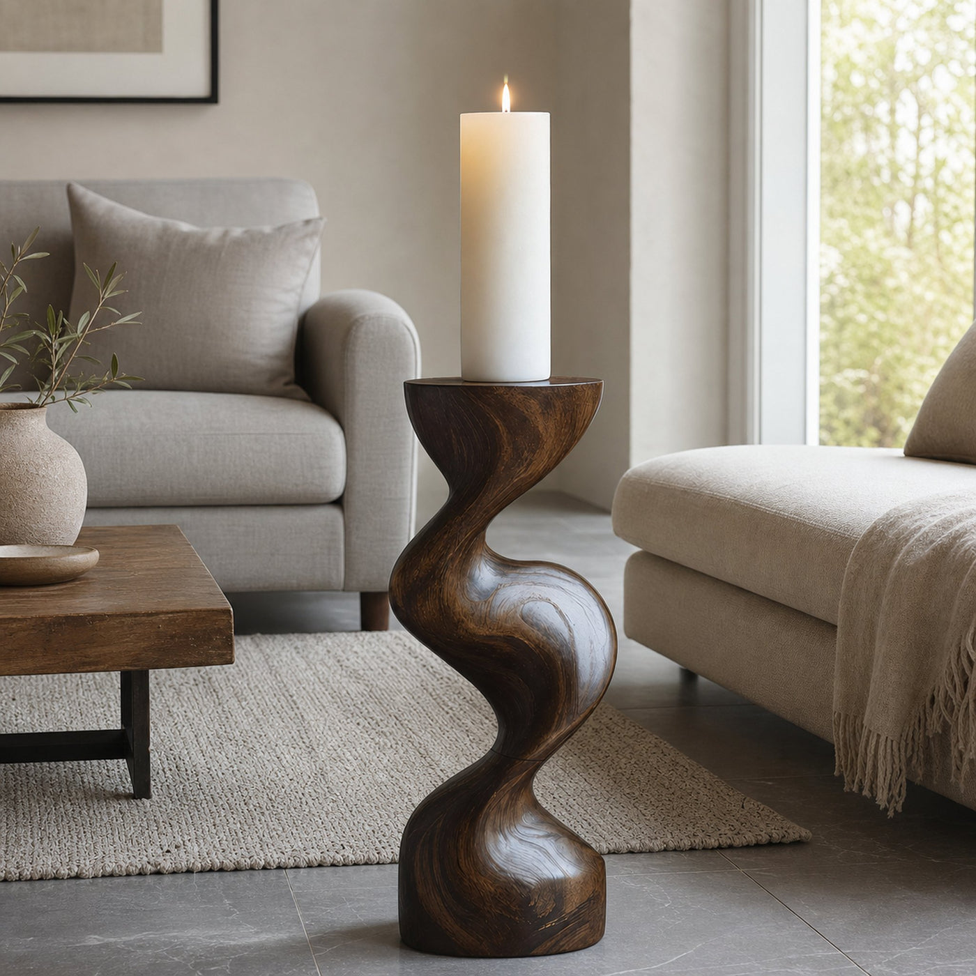 Mid Century Candle Holder For Living Room Modern Decor - product view 7
