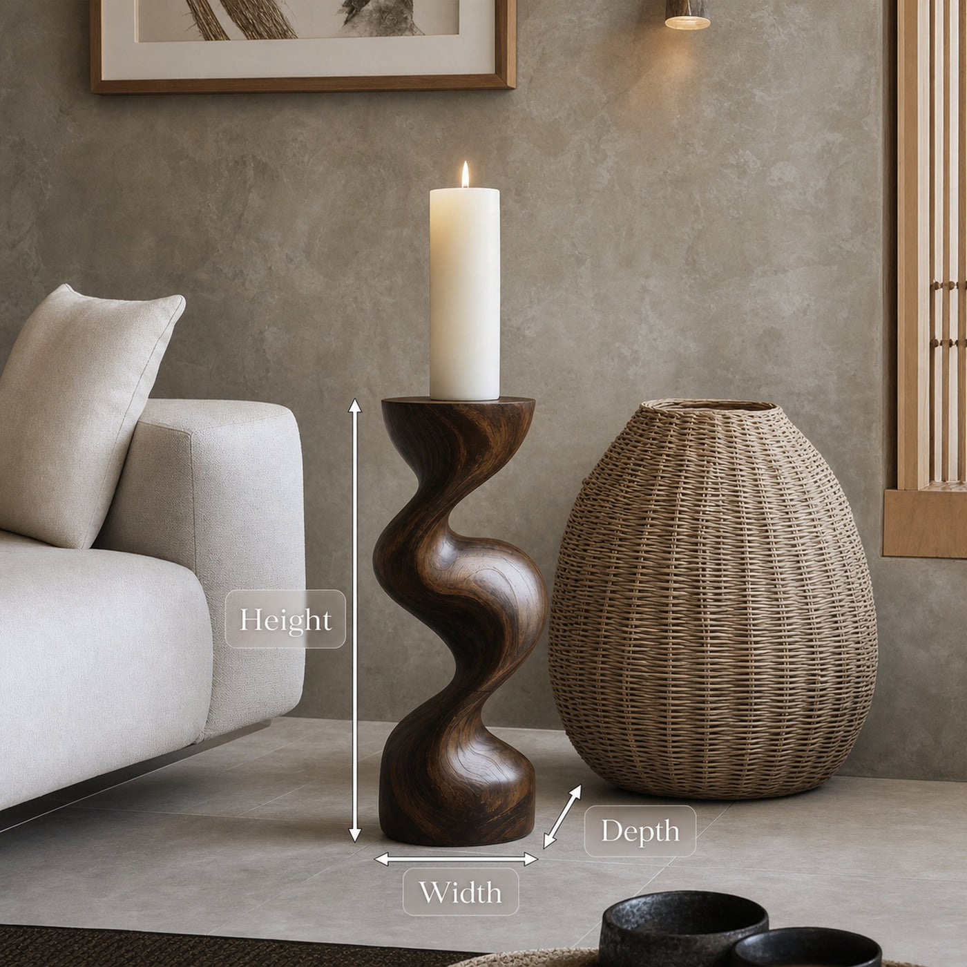 Mid Century Candle Holder For Living Room Modern Decor - product view 8