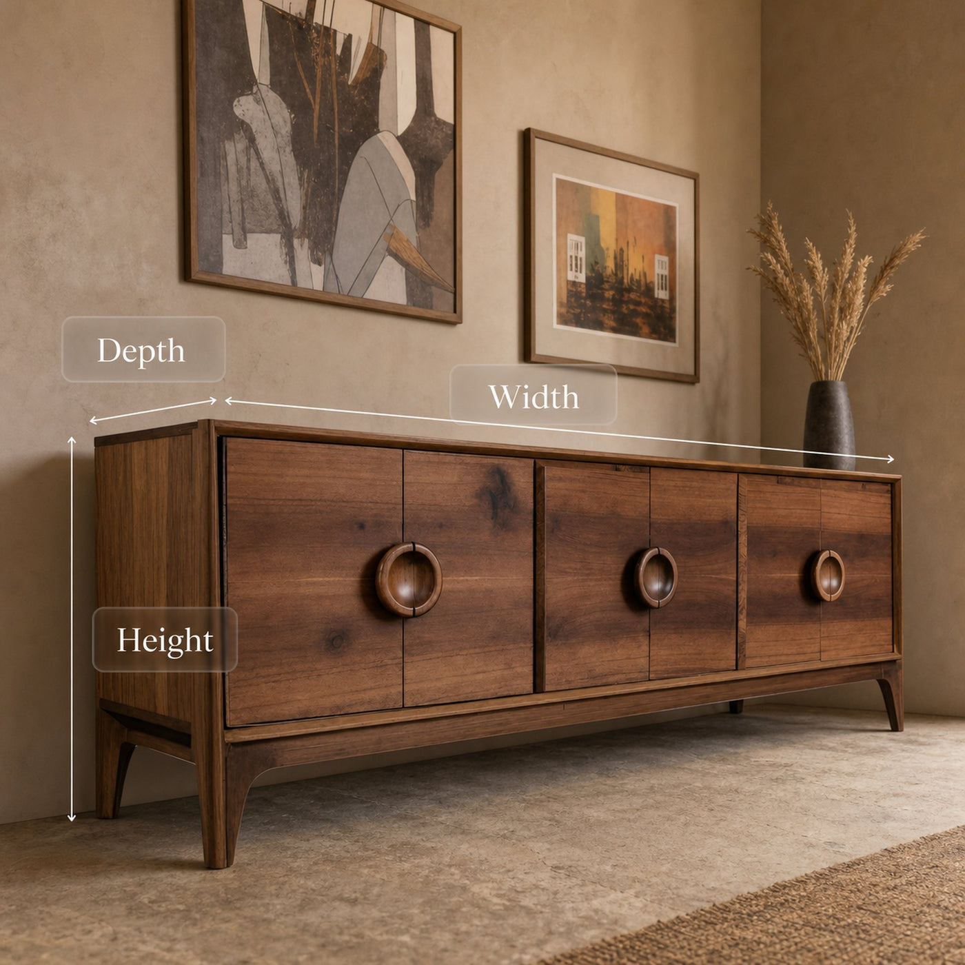Mid Century Circular Sideboard For Living Room - product view 6