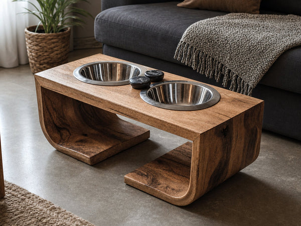 Mid Century Dog Bowl Stand For Living Room