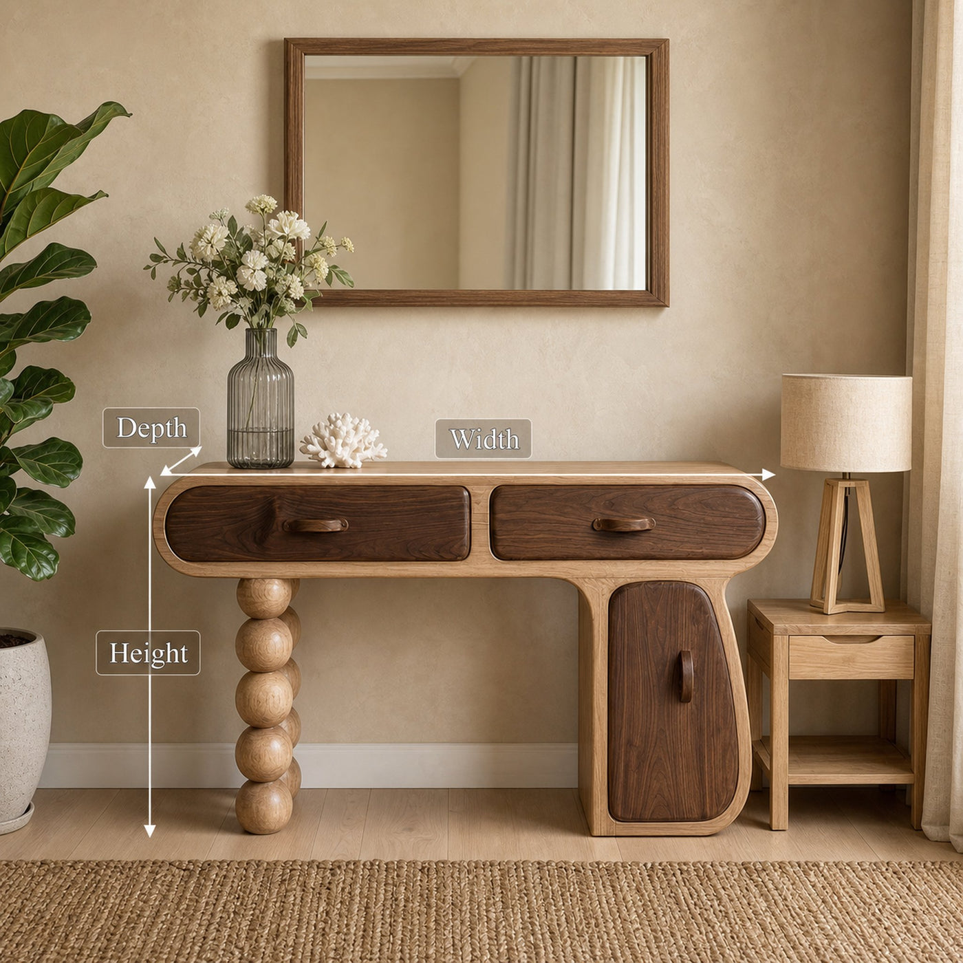Mid Century Dressing Table Bedroom Or Entryway - product view 6