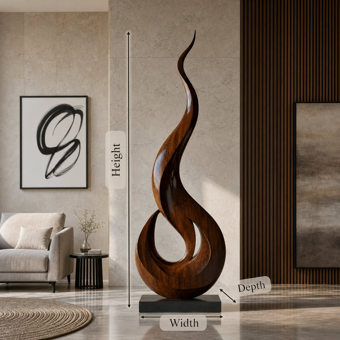 Mid Century Large Wooden Sculpture For Outdoor Art Decor - product view 6