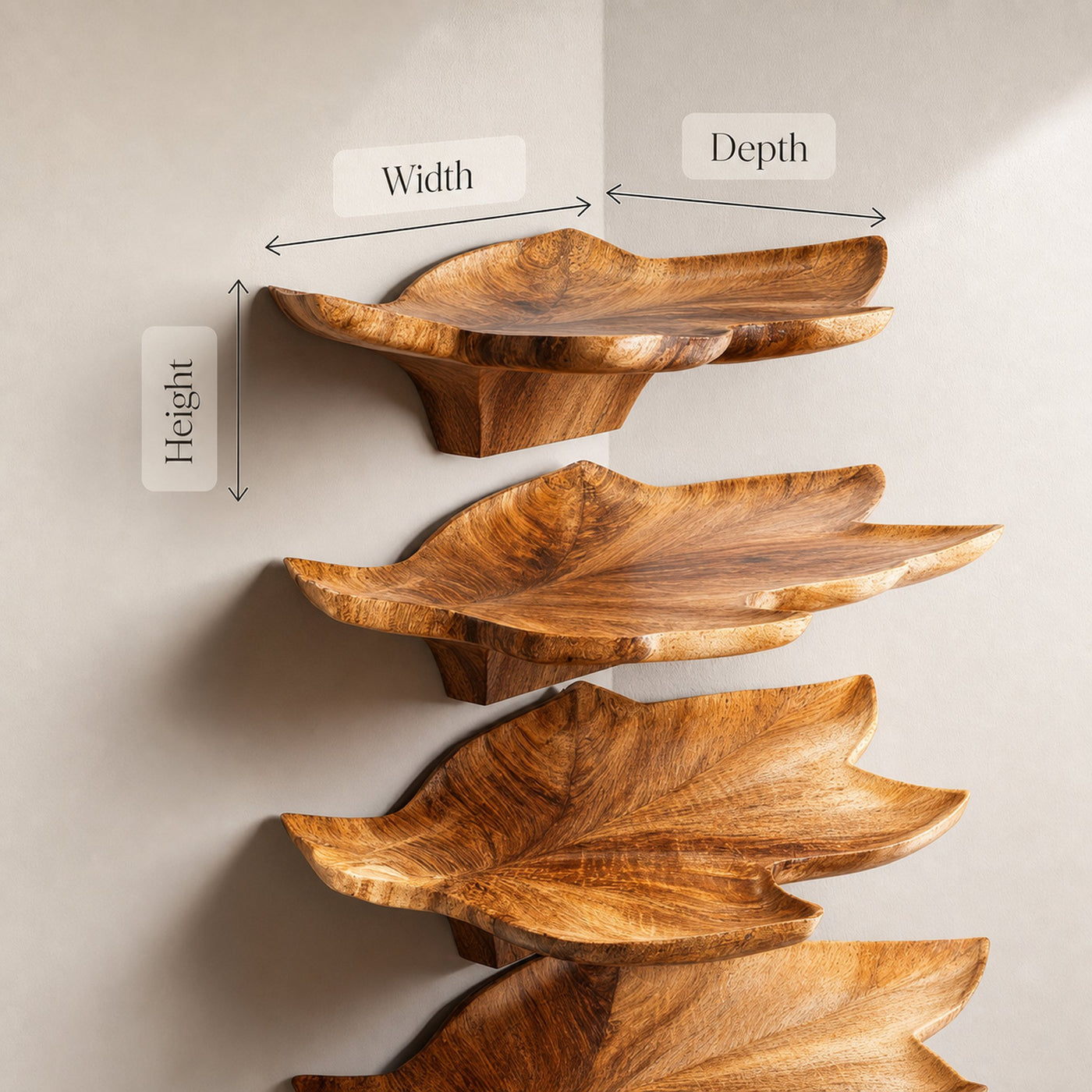 Mid Century Leaf Wall Shelf Office Wall Decor Display - product view 8