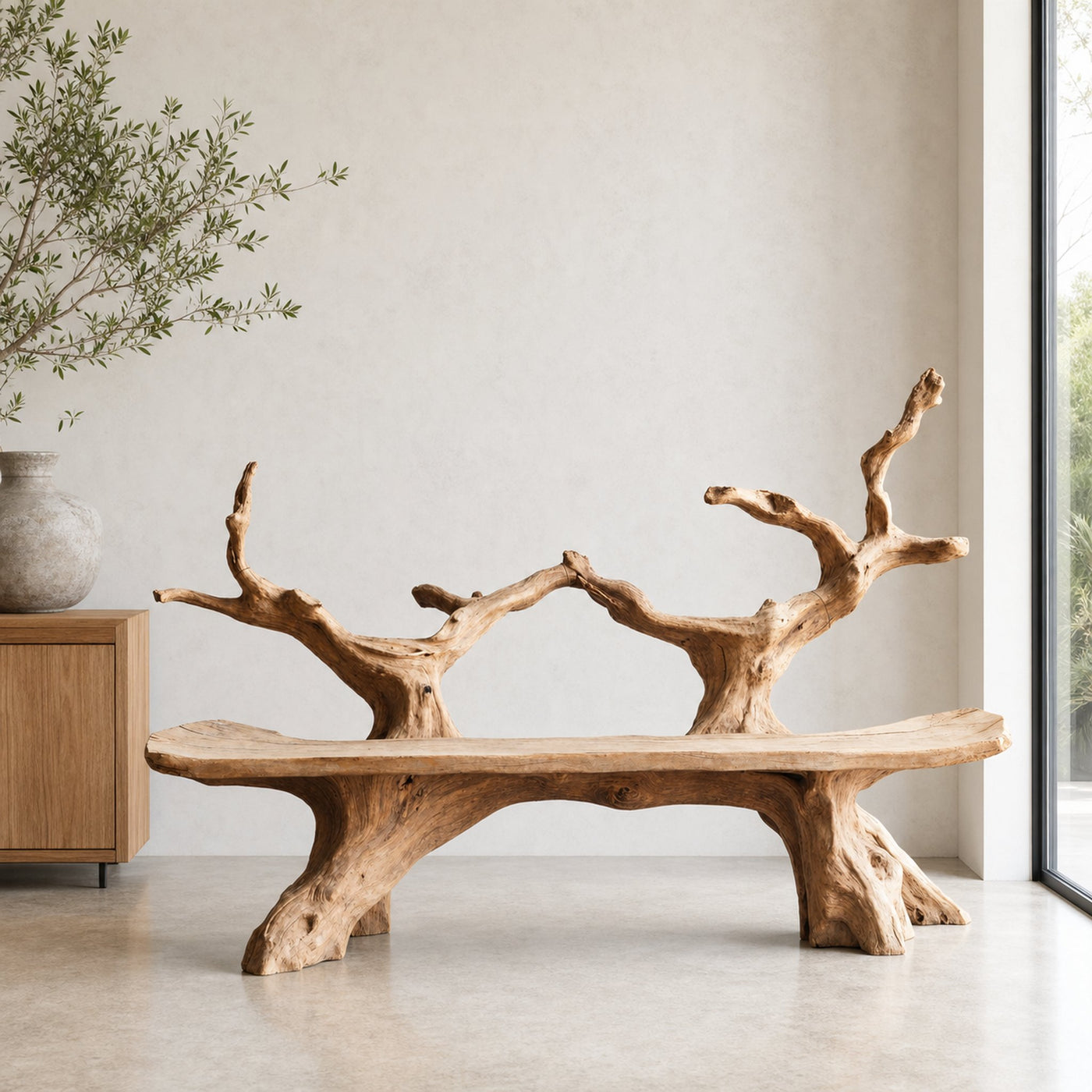 Mid Century Live Edge Bench For Stylish Patio Settings