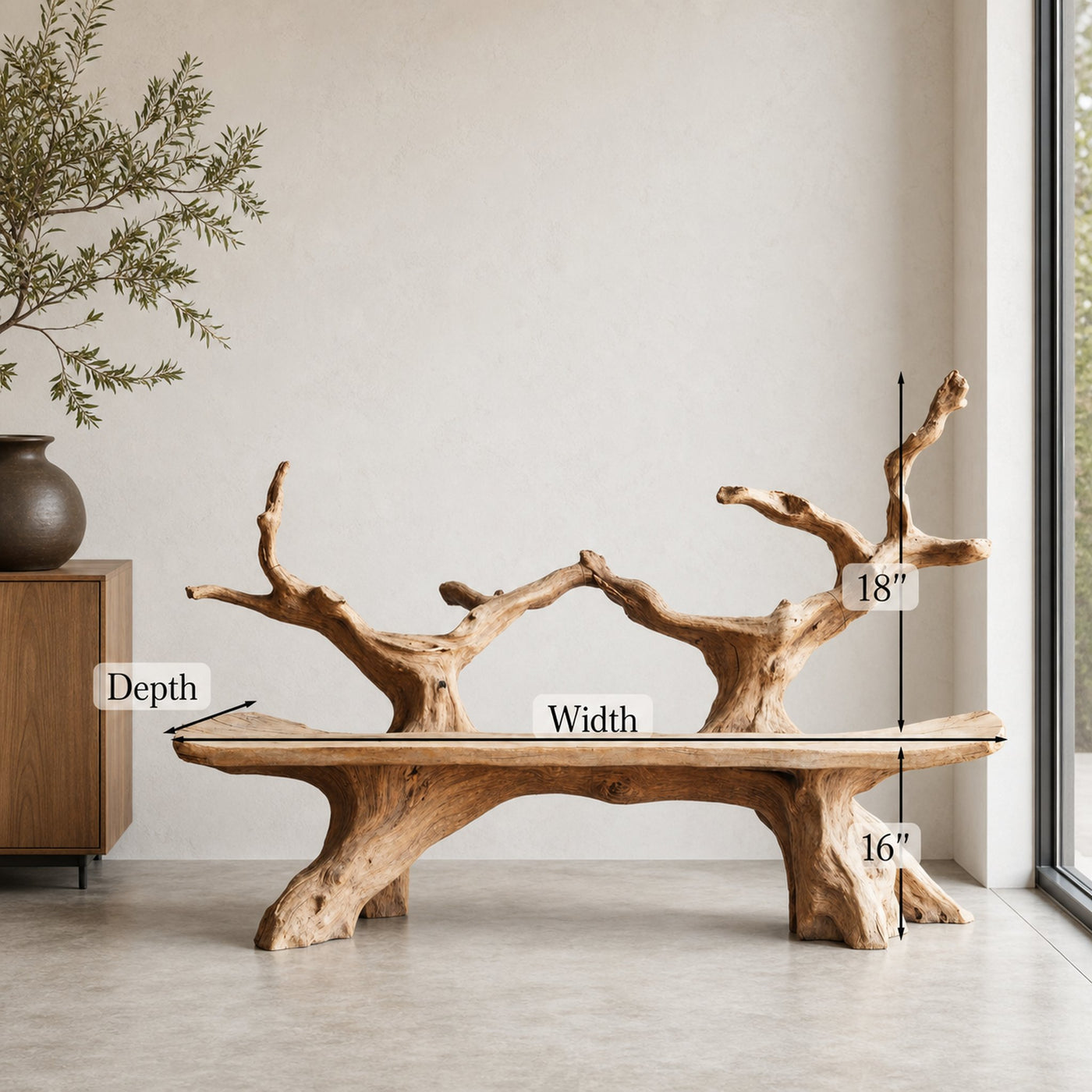 Mid Century Live Edge Bench For Stylish Patio Settings - product view 6