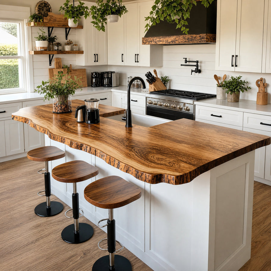 Mid Century Live Edge Countertop Kitchen Decor