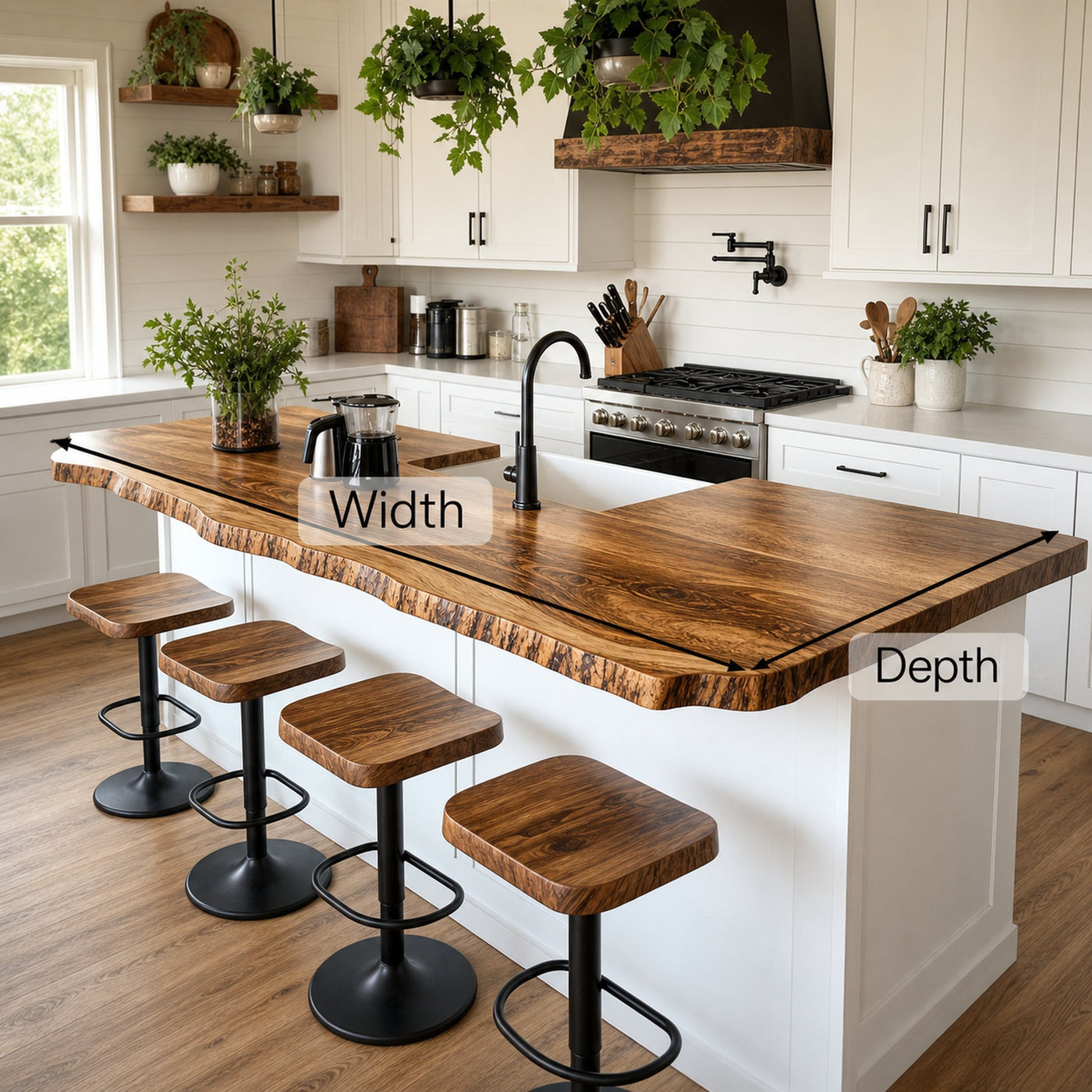 Mid Century Live Edge Countertop Kitchen Decor - product view 6