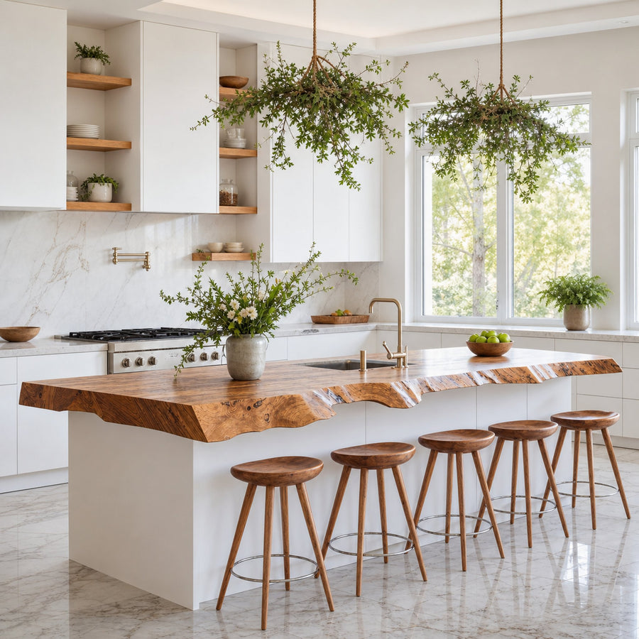 Mid Century Live Edge Countertop Kitchen Decor Statement