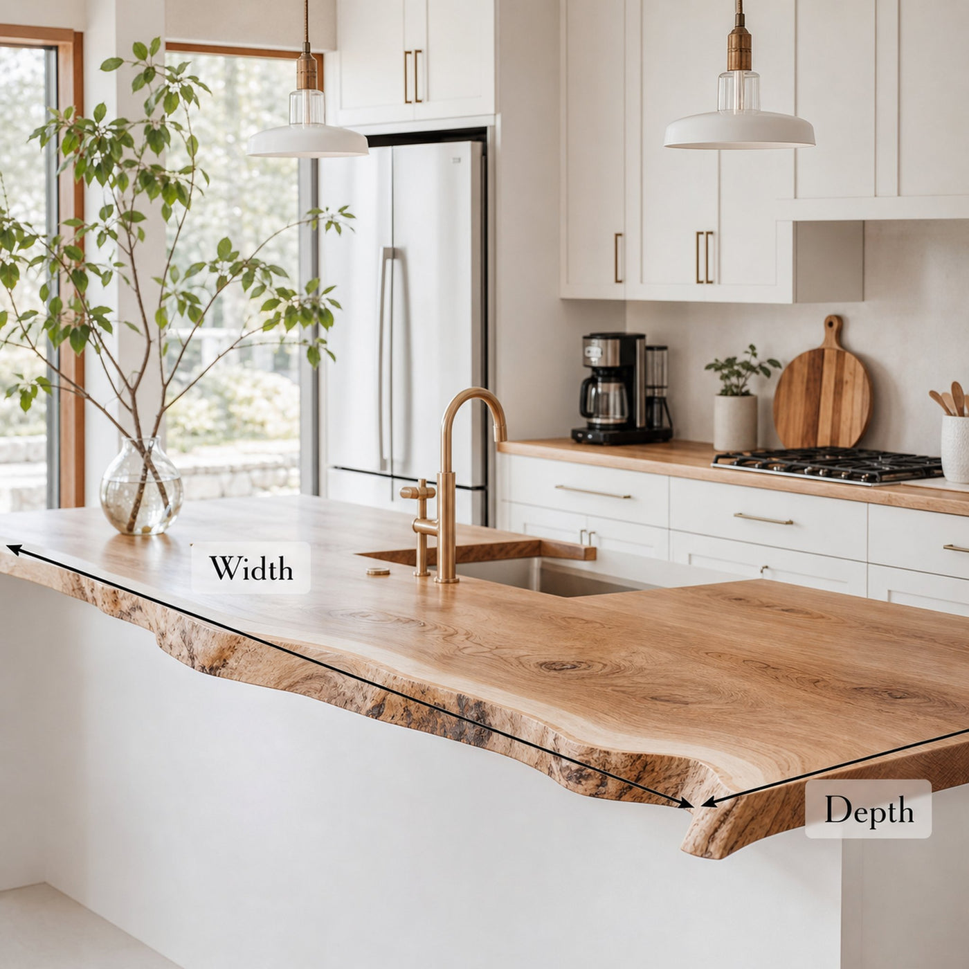 Mid Century Live Edge Countertop Modern Kitchen - product view 6