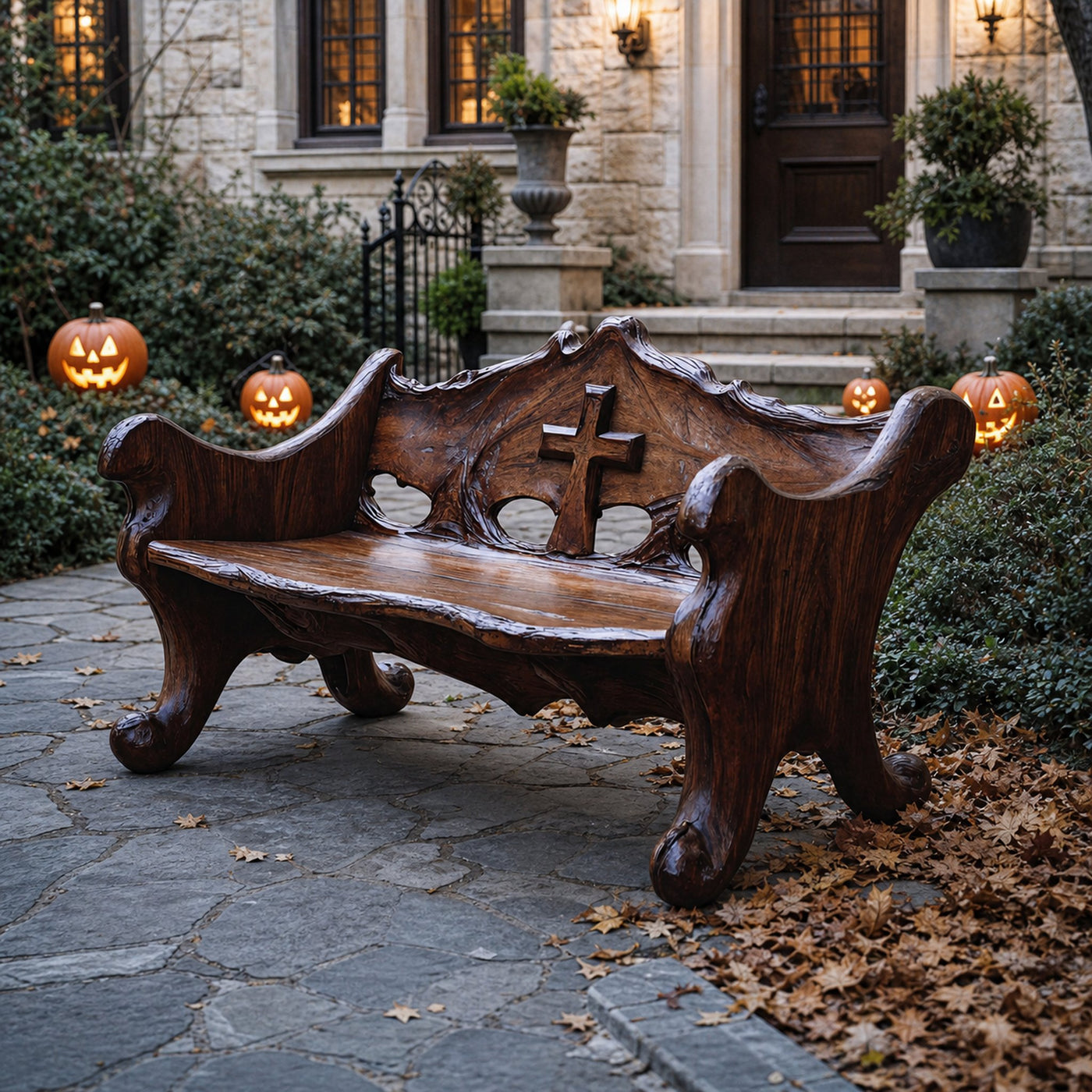 Mid Century Live Edge Outdoor Bench For Outdoor Decor Ideas