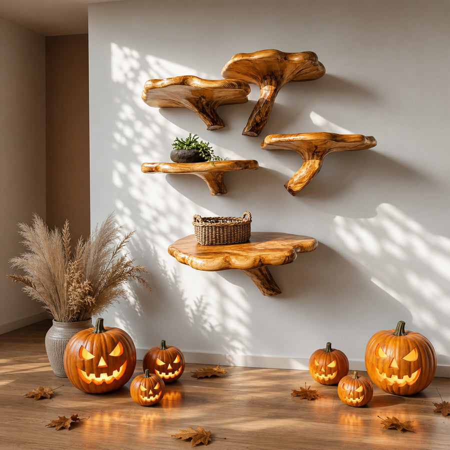 Mid Century Modern Halloween Floating Shelf Wall Decoration