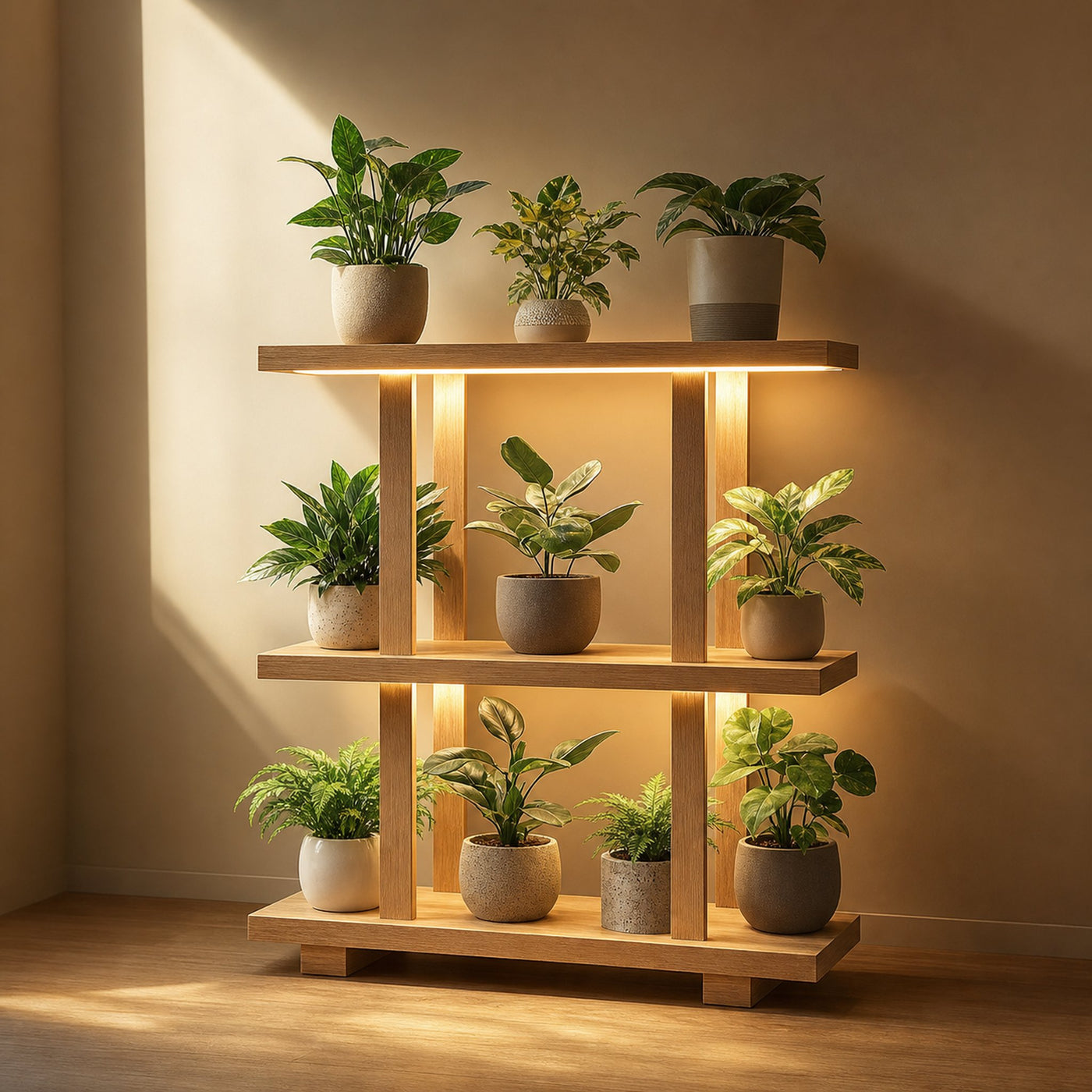 Mid Century Plant Shelf Indoor Garden Decor