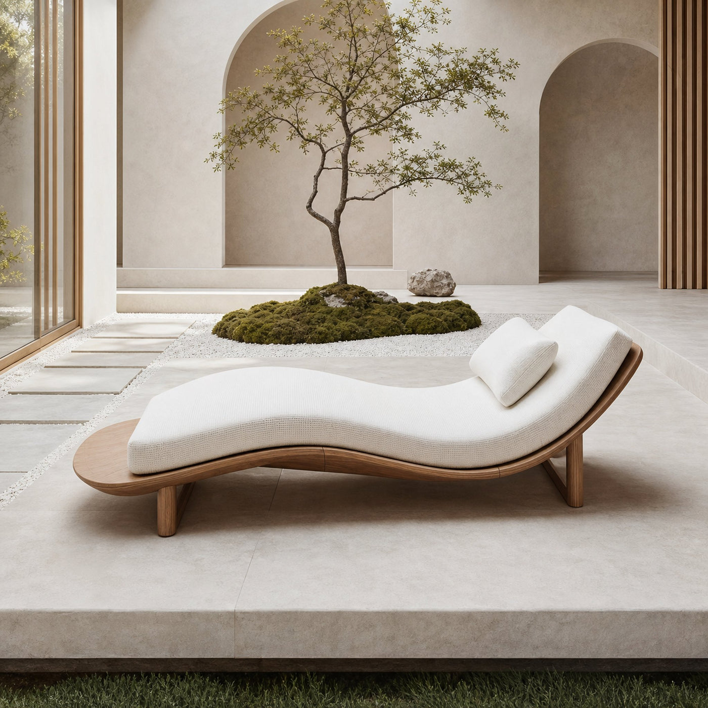 Mid Century Rustic Solid Wood Garden Daybed For Bedroom Furniture