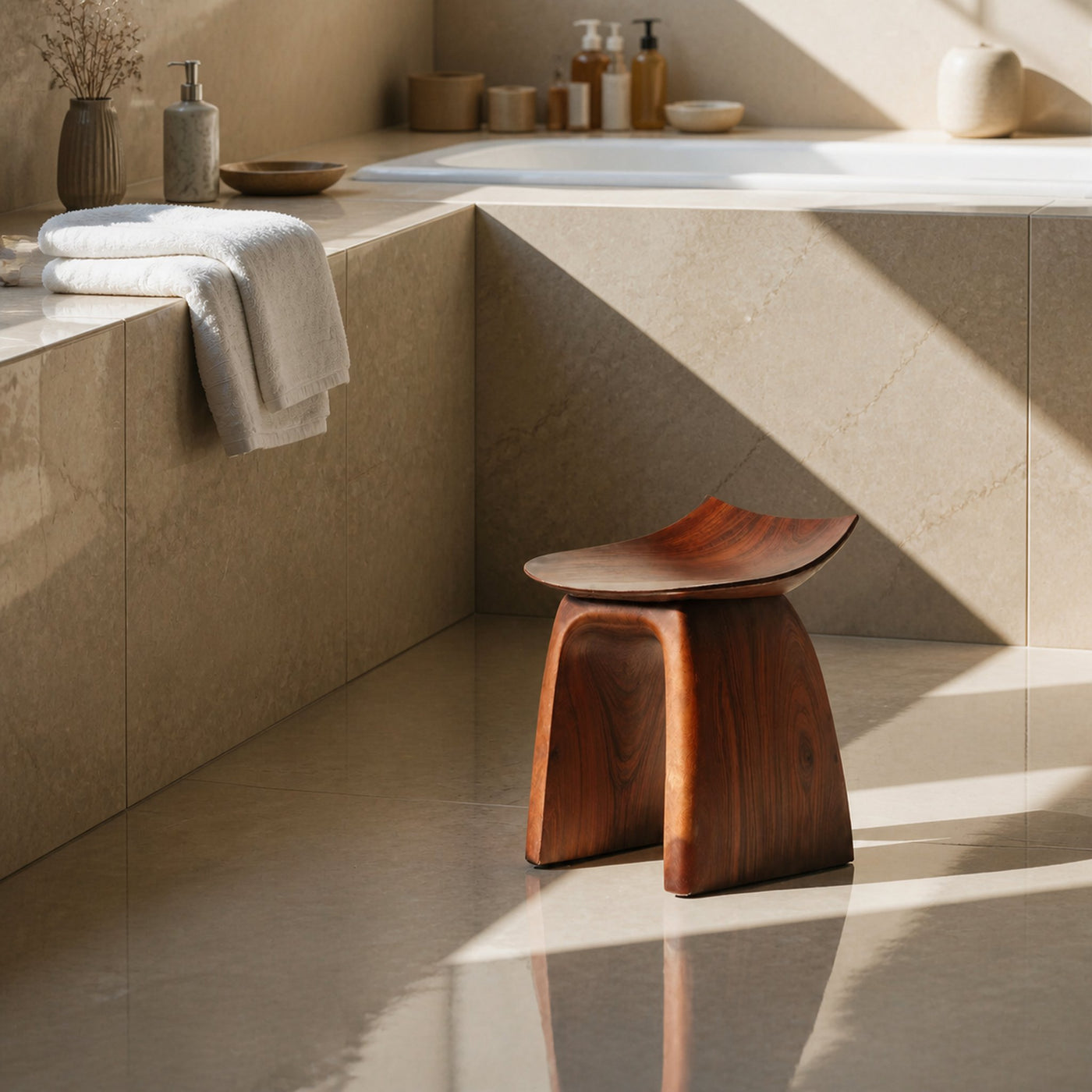 Mid Century Shower Bench For Bathroom Furniture Decor
