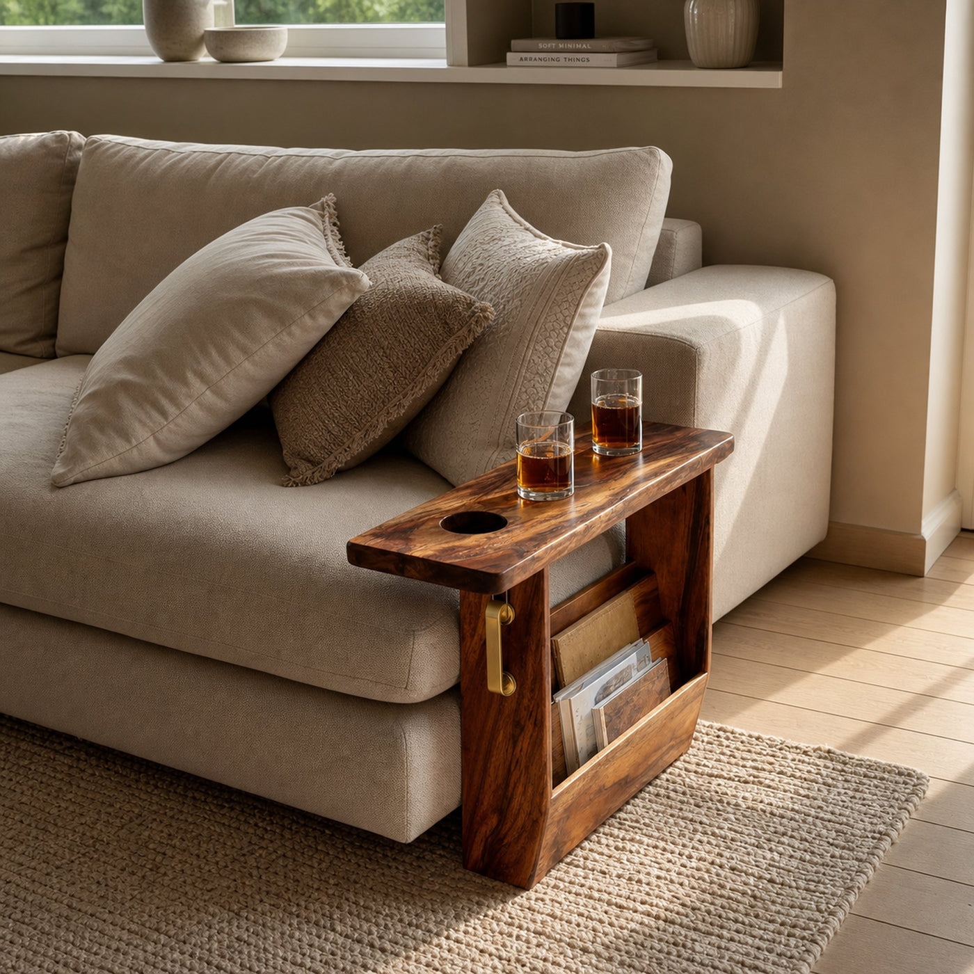 Mid Century Solid Wood Armrest For Furniture Decor - product view 6