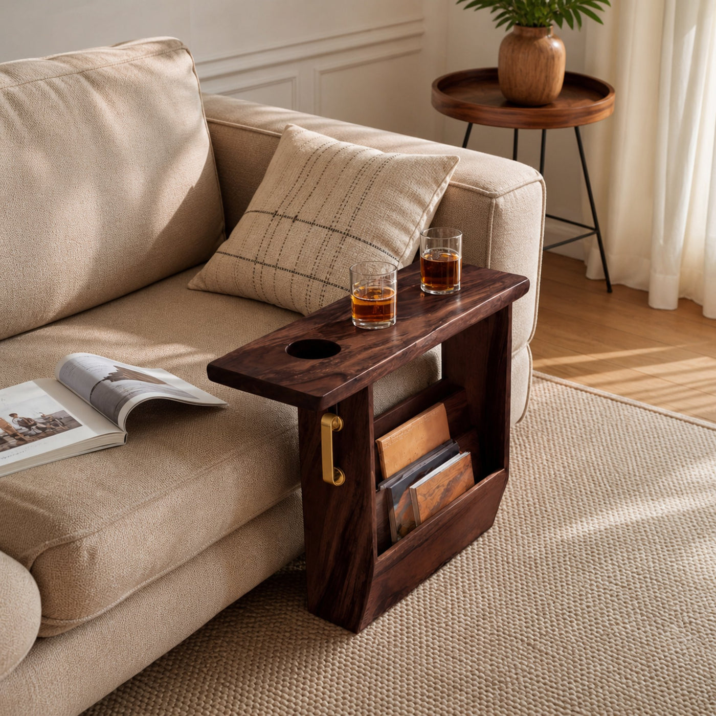 Mid Century Solid Wood Armrest For Furniture Decor - product view 7
