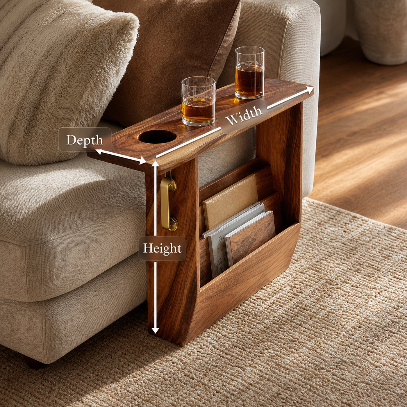 Mid Century Solid Wood Armrest For Furniture Decor - product view 8