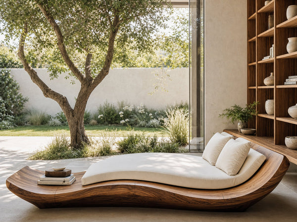 Mid Century Solid Wood Garden Daybed For Bedroom Decor