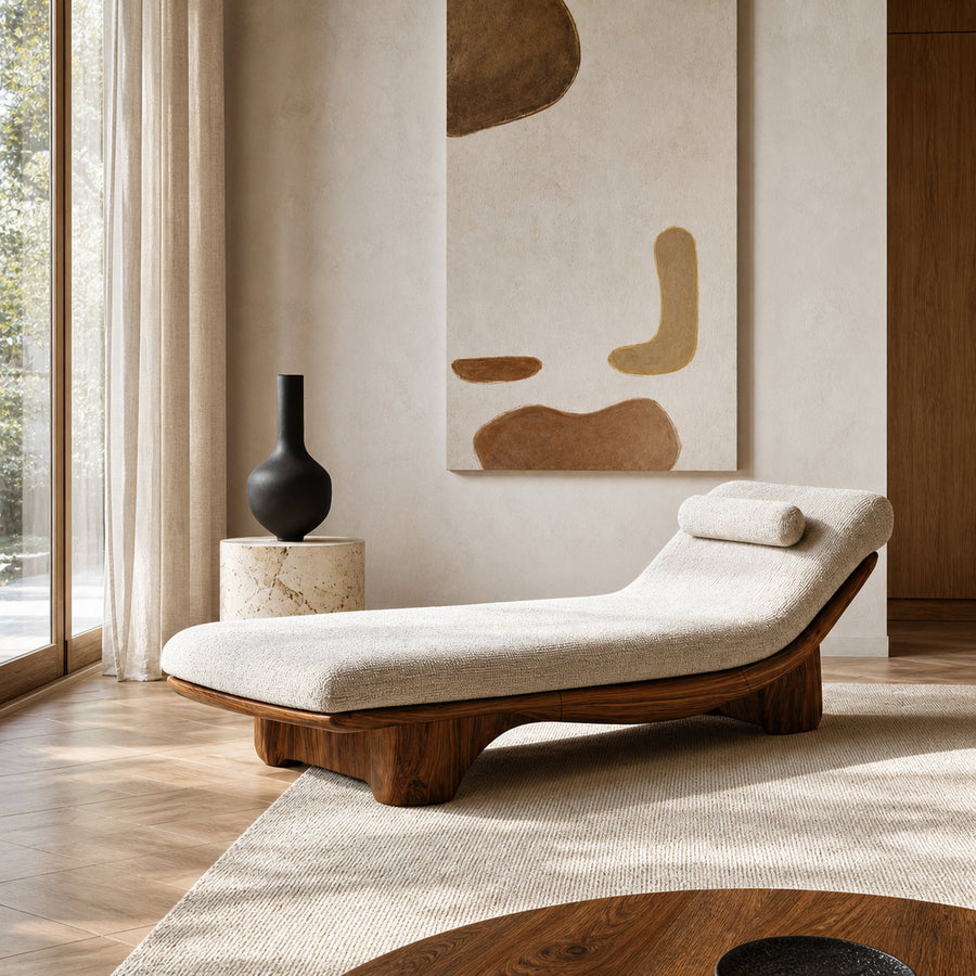 Mid Century Solid Wood Garden Daybed For Entryway Furniture